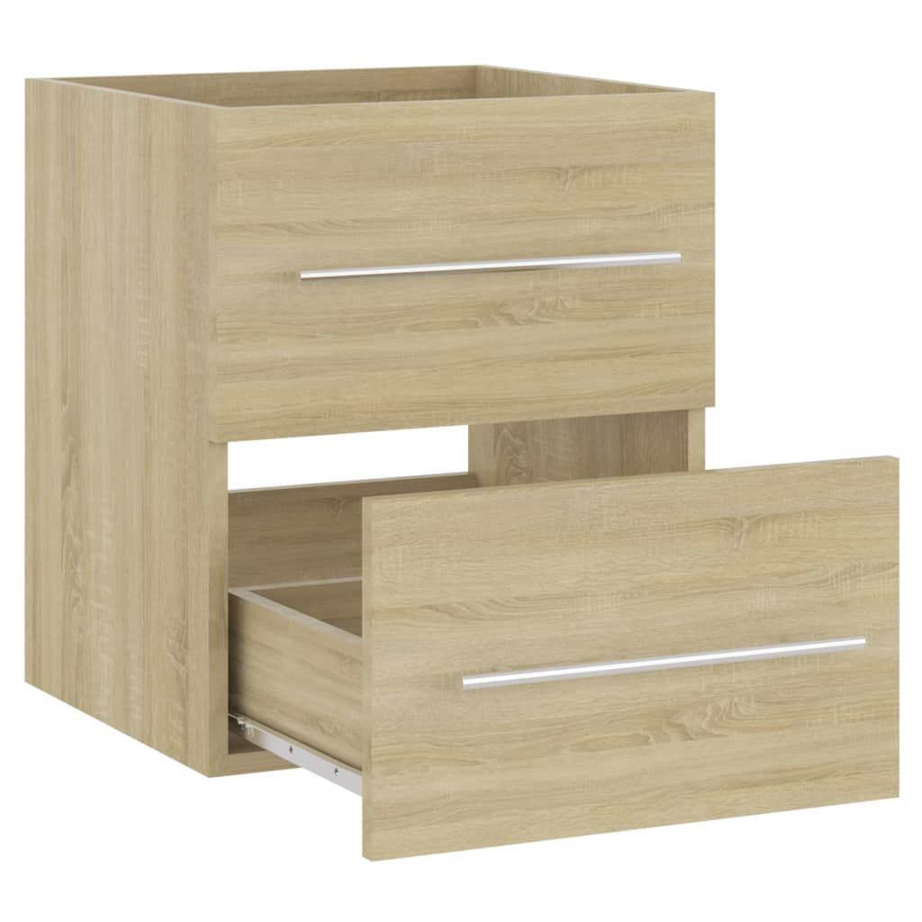 vidaXL Badezimmer-Set Waschbeckenunterschrank Sonoma-Eiche 41x38,5x48cm Hol günstig online kaufen