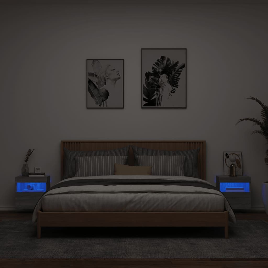 vidaXL TV-Wand TV-Wandschränke mit LED-Leuchten 2 günstig online kaufen