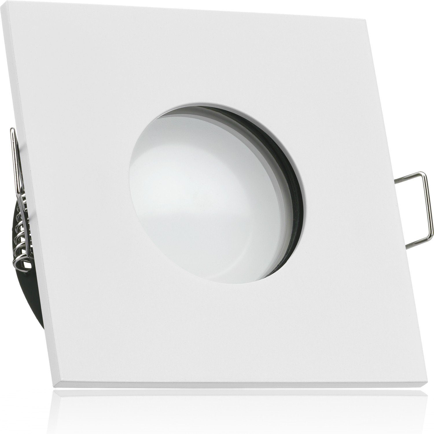 LEDANDO LED extra LED IP65 Leuchtmittel mit in weiß flach Einbaustrahler vo Einbaustrahler 5W Set