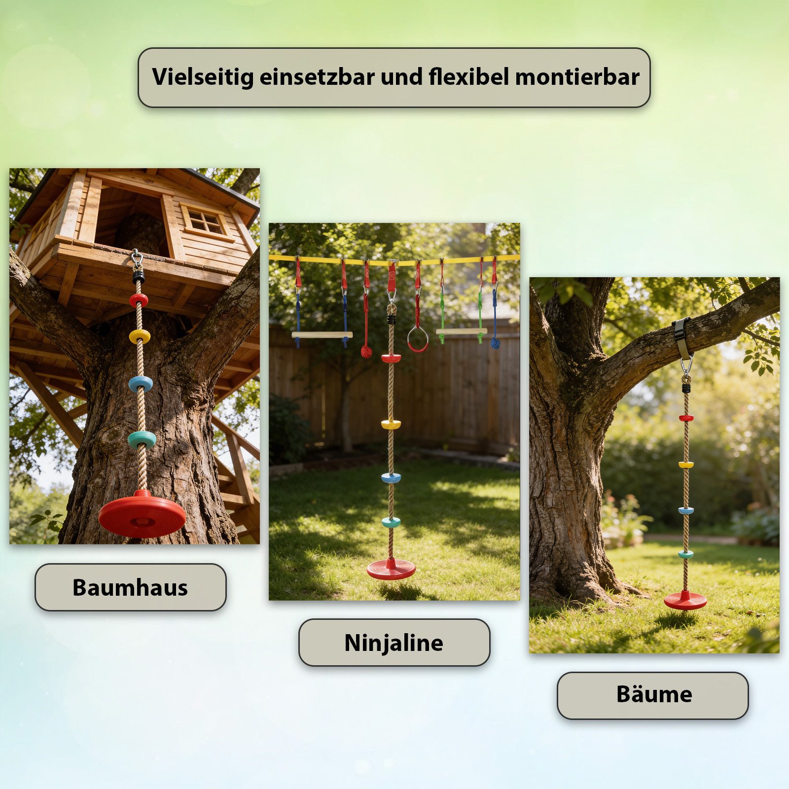 ALPIDEX Slackline Ninja Line Set für Kinder