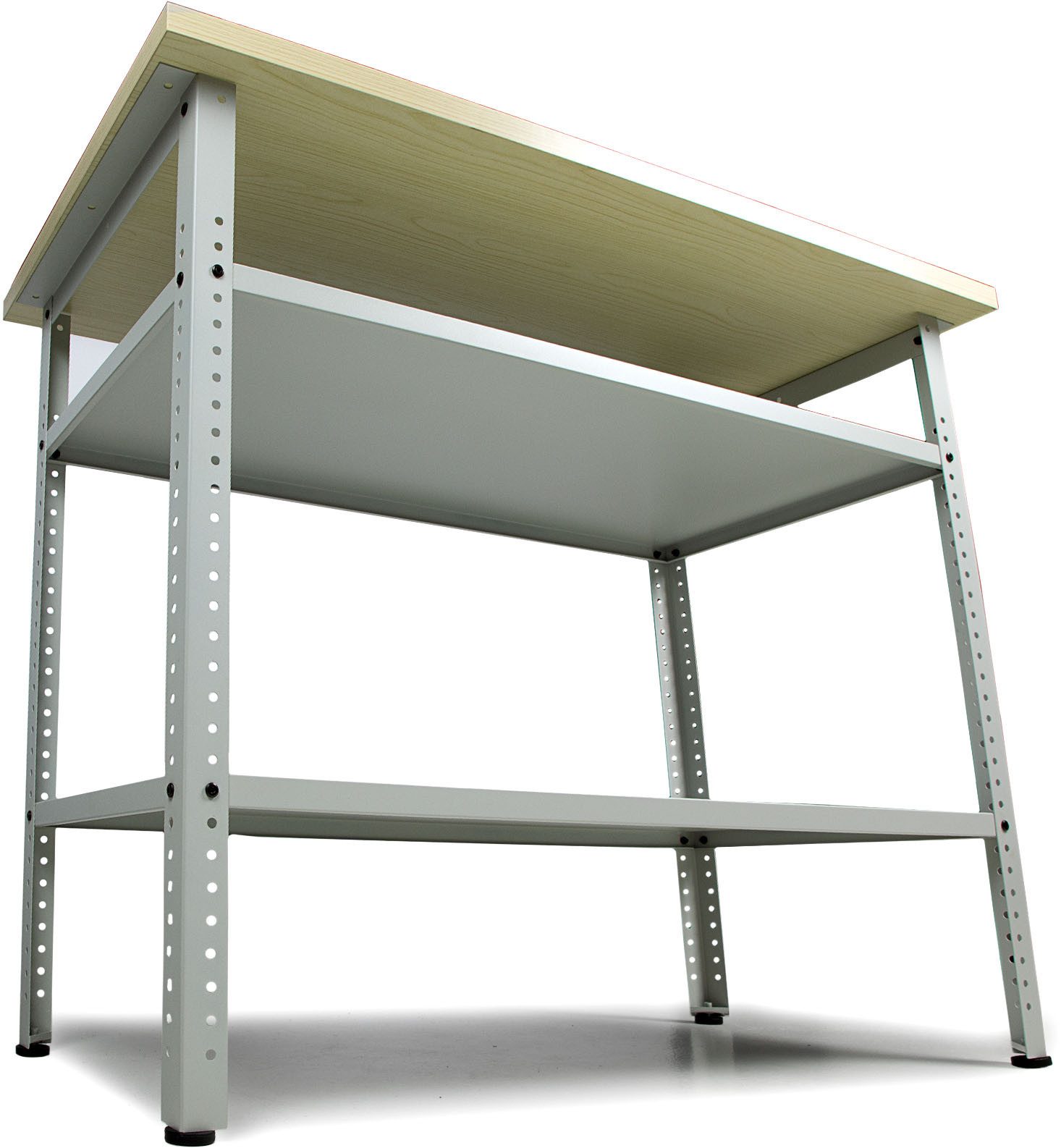 ONDIS24 Werkbank Werkbank Nobbi Pro 120cm 95cm, Hellgrau, (1-tlg), große, variabel einsetzbare Ablagen, 95 cm Arbeitshöhe