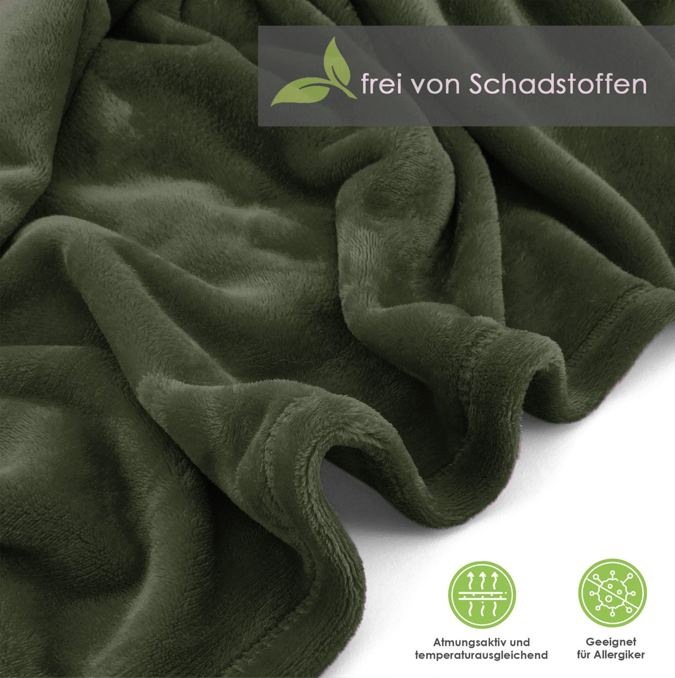 Wohndecke Premium Super Soft Flanell Kuscheldecke Sofadecke, heimtexland, super weich und flauschig, Allergiker geeignet, atmungsaktiv – Bild 3 von 5