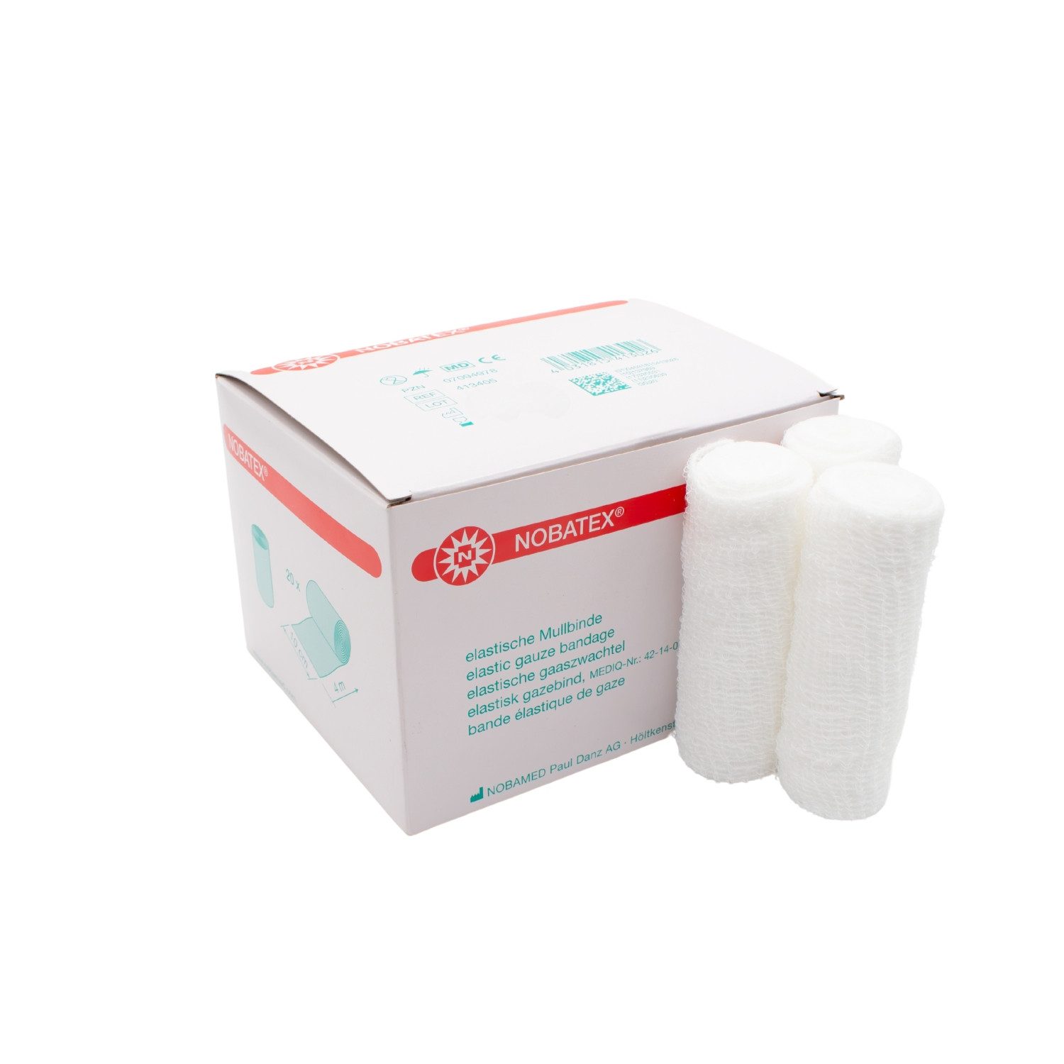 Nobamed Fixierpflaster Nobatex Fixierbinden, weiße Mullbinden, elastisch, 20 Stück