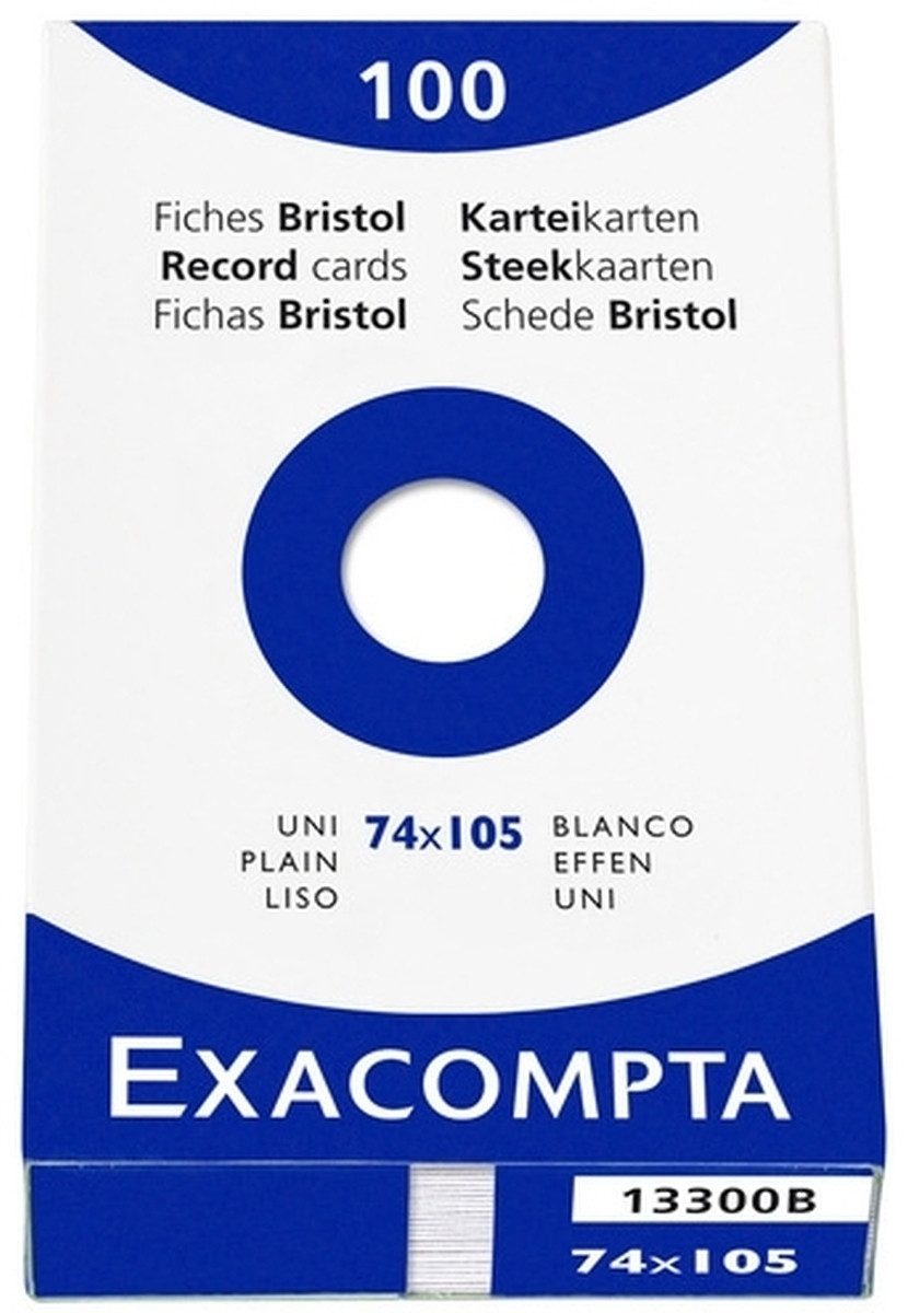 EXACOMPTA Karteikarten Karteikarten A7 blanko weiß VE=100 Stück