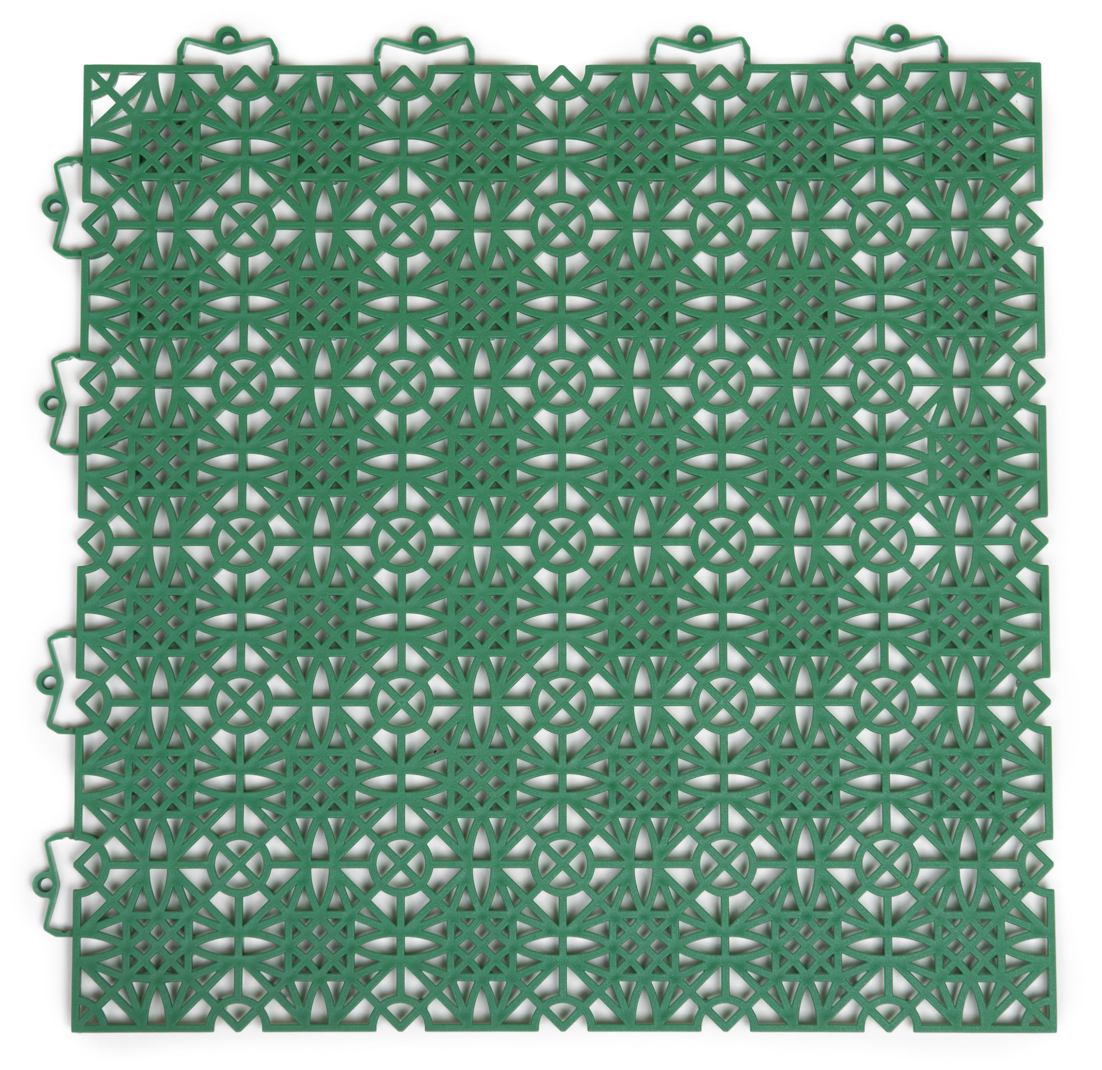 Andiamo Kunststoff-Fliesen 7 38x38 Outdoor qm, qm, qm, 2 St., Set Sol, UV-beständig Packung, mit Klickfliesen, 5 cm, Terra grün 1
