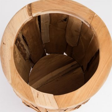 CREEDWOOD Wasserhyazinthenvase BODENVASE "VERDE", Treibholz, 60 cm, Großer Teak Übertopf