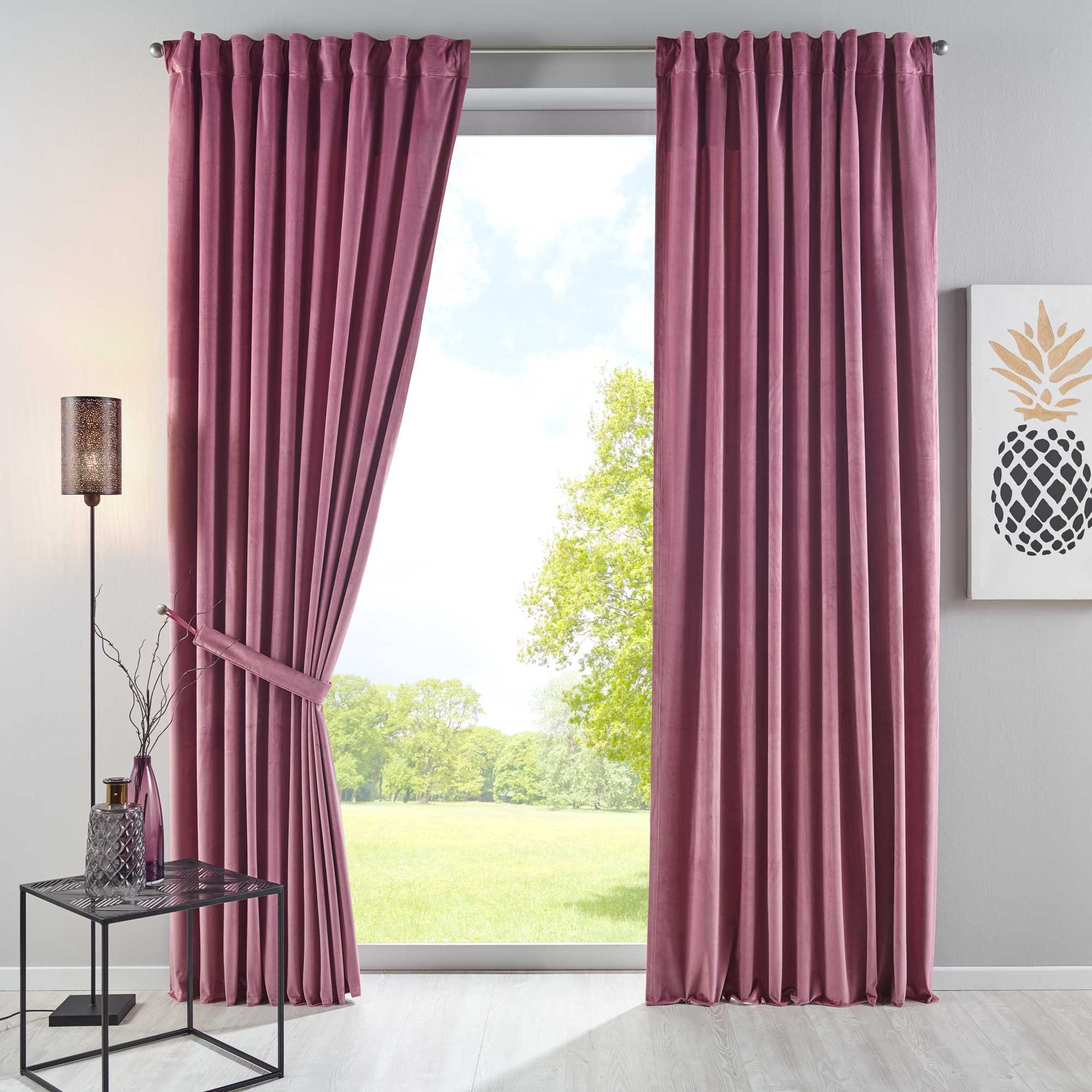 Gardinenbox Vorhang (2 St), verdecketeSchlaufen, verdunkelnd, Samt, Verdunk günstig online kaufen