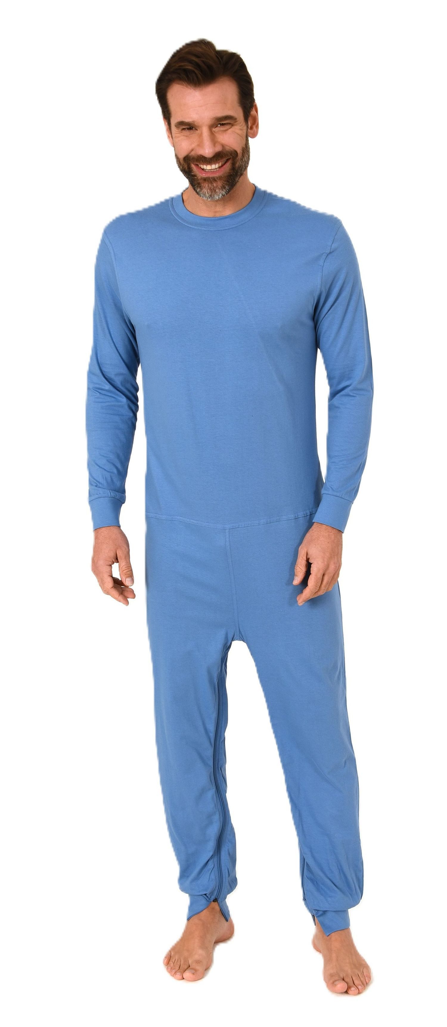 Normann Care Pyjama Herren Pflegeoverall langarm mit Reißverschluss am Rück günstig online kaufen