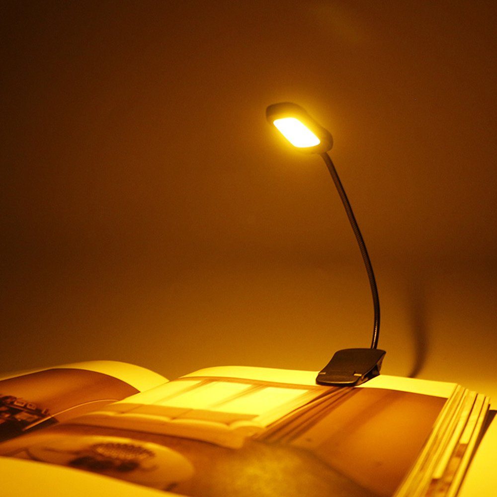 GelldG LED Leselampe 3 LED 9 Buch Helligkeit Klemme, 3 Farbmodi Leselampe mit Buchlampe