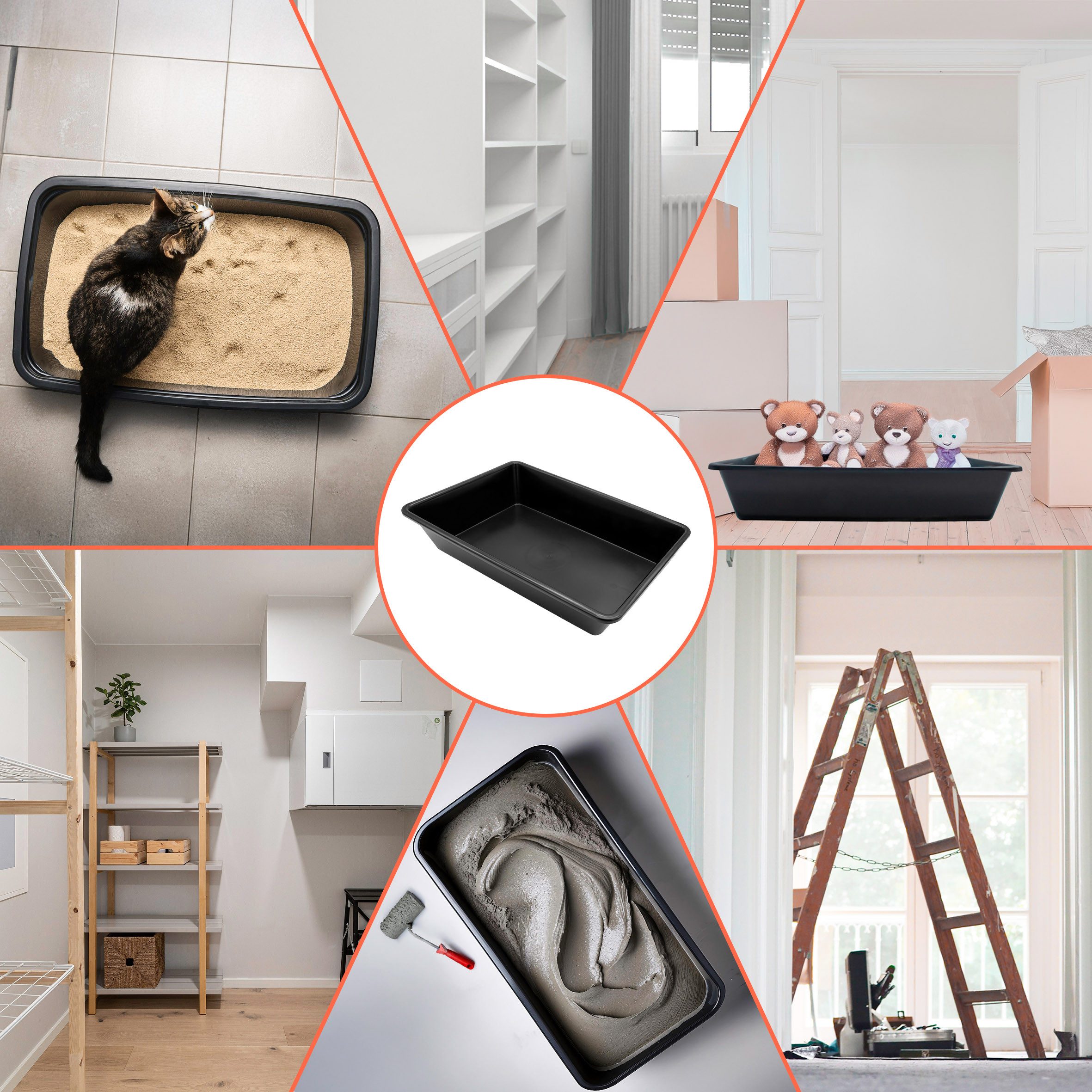 Spetebo Pflanzschale Allzweck Kunststoff Wanne schwarz (Artikel, 1 St., Stück), aus strapazierfähigem Kunststoff gefertigt