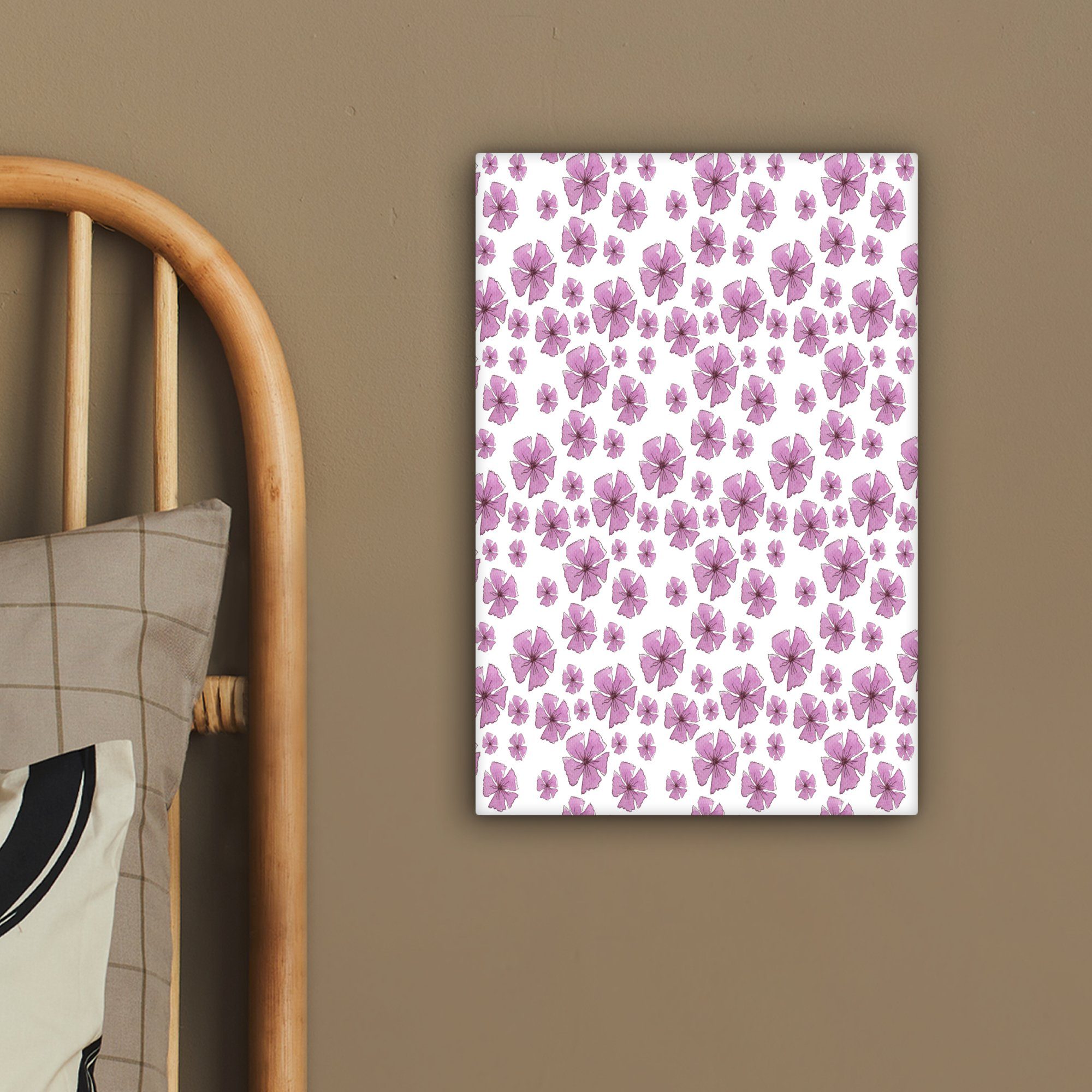 (1 fertig Muster, - bespannt Gemälde, cm St), inkl. OneMillionCanvasses® Zackenaufhänger, Sakura - Leinwandbild Leinwandbild 20x30 Blumen