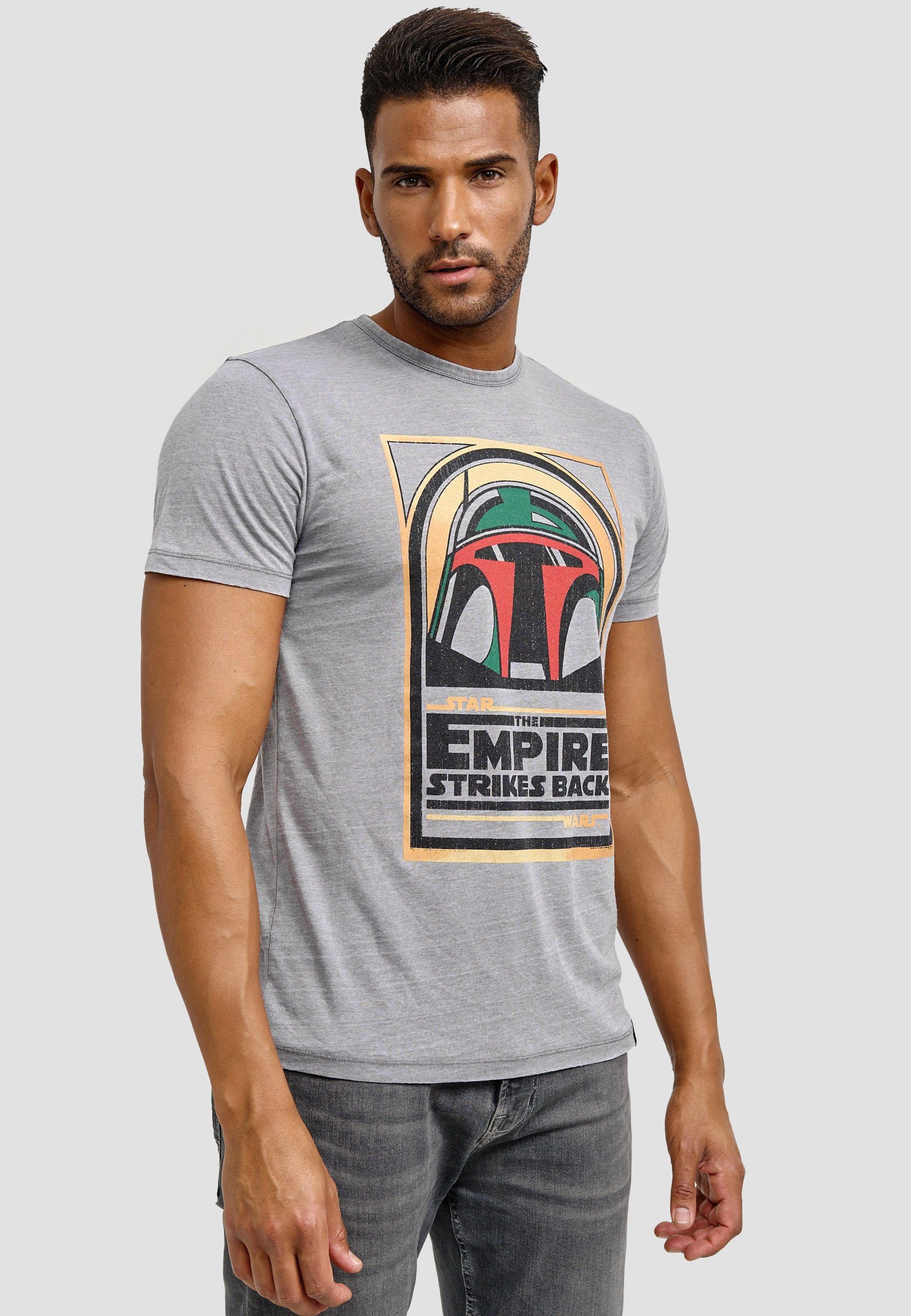 Boba Back Hellgrau Strikes T-Shirt Wars Empire Fett Recovered Star