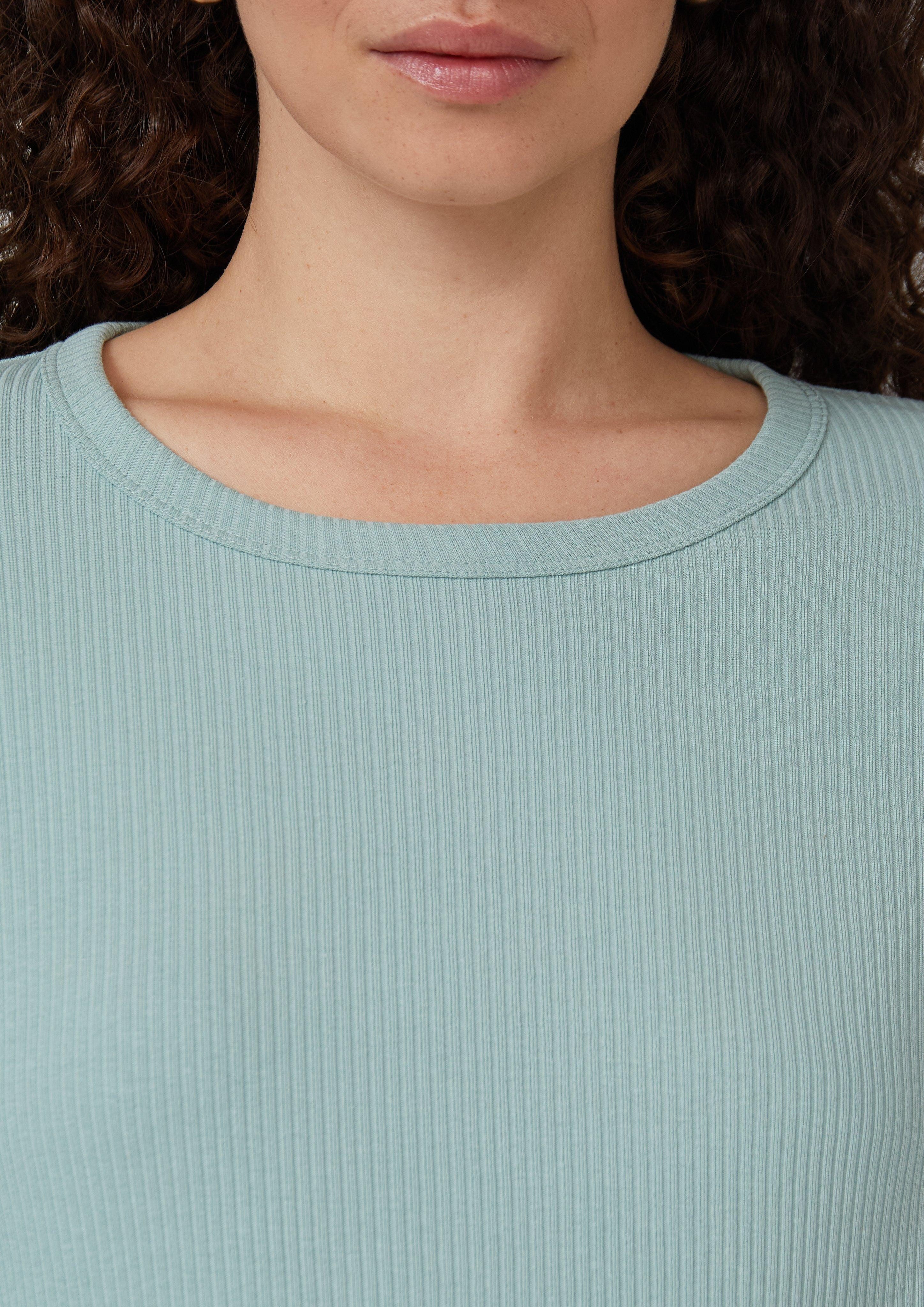 QS Kurzarmshirt Geripptes Longsleeve im Slim günstig online kaufen