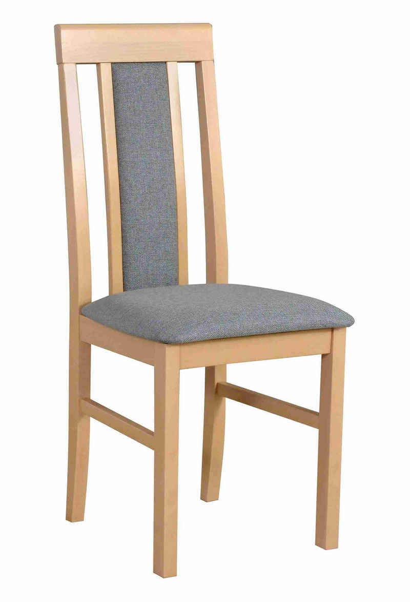 Furnix Esszimmerstuhl Trijo Stuhl für Esstisch 2-er Set Polsterstuhl aus Holz, 43x93x40 cm, gepolsterte Rücken- u. Sitzfläche, robust & elegant