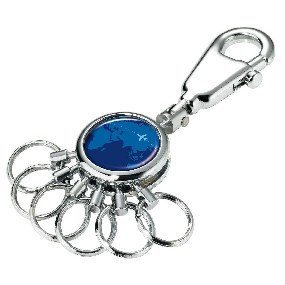 TROIKA Schlüsselanhänger TROIKA AROUND THE WORLD Schlüsselring Blau, Silber