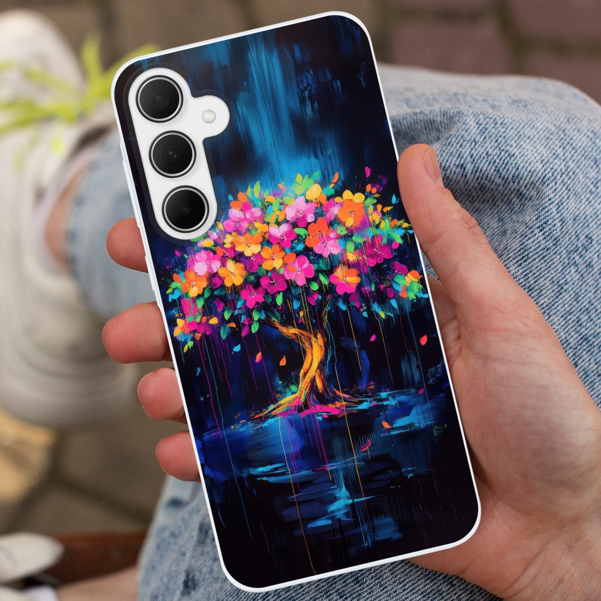 MuchoWow Handyhülle für Samsung Galaxy A35 5G Baum - Blumen - Magisch - Farbig, Smartphone-Bumper, Print, Handy Schutzhülle Dünn