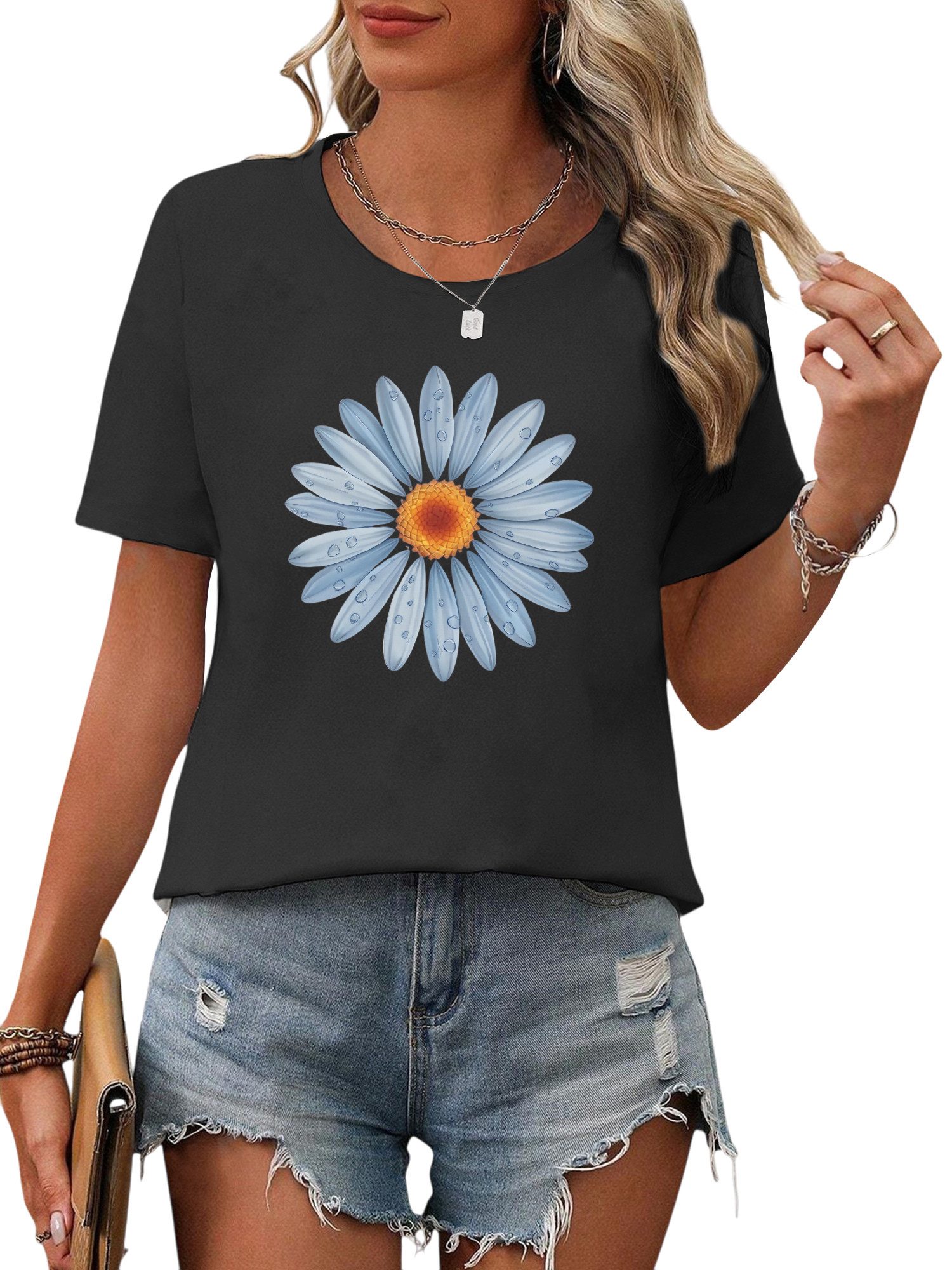 PYL Rundhalsshirt Damen Bequemes Sommer T günstig online kaufen