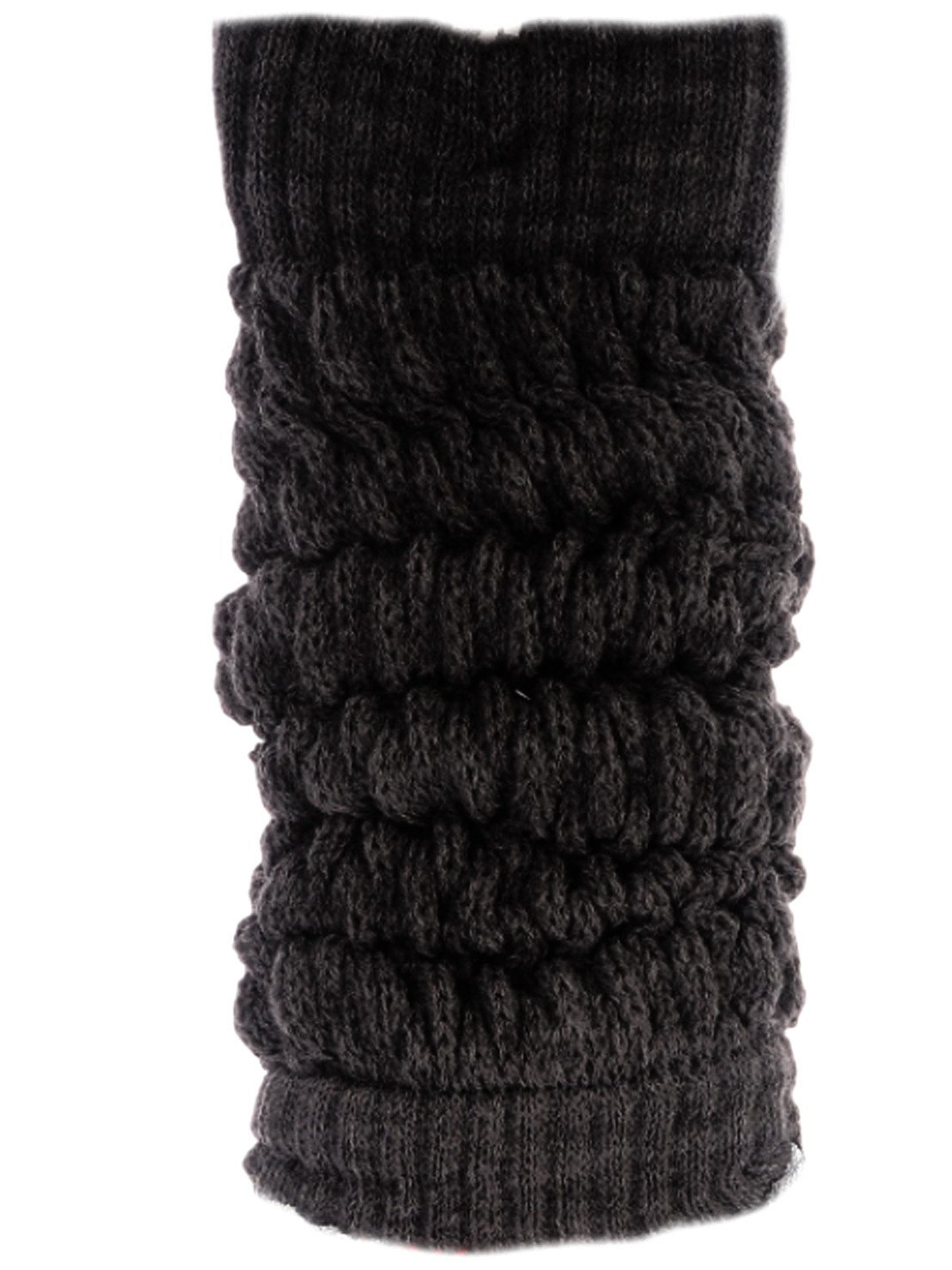Martinex Beinstulpen Stulpen in Schwarz grau elegante Beinwärmer Damen Frauen Strickstulpen elastisch, weich, ca. 40cm lang