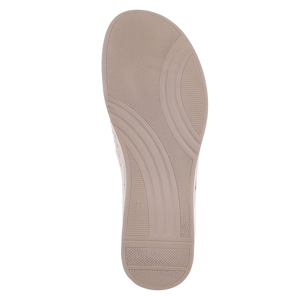 Ital-Design Damen Pantolette mit Lochmuster und Komfortsohle Plateausandaletten (91849117) Keilabsatz/Wedge Keilsandaletten in Rot