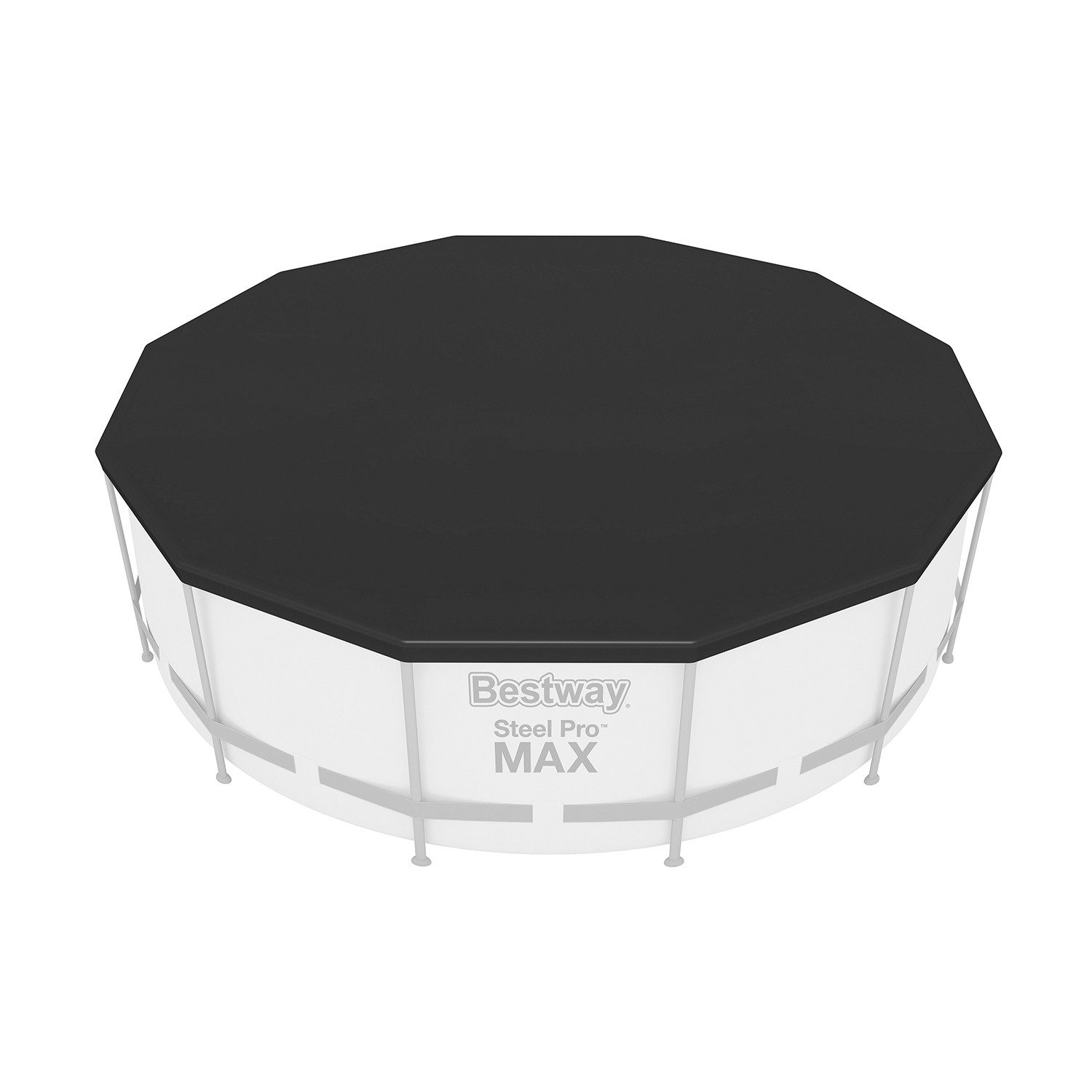 Bestway Pool-Abdeckplane Ø 370 cm (Packung, 1-St., schwarz, rund), verhindern