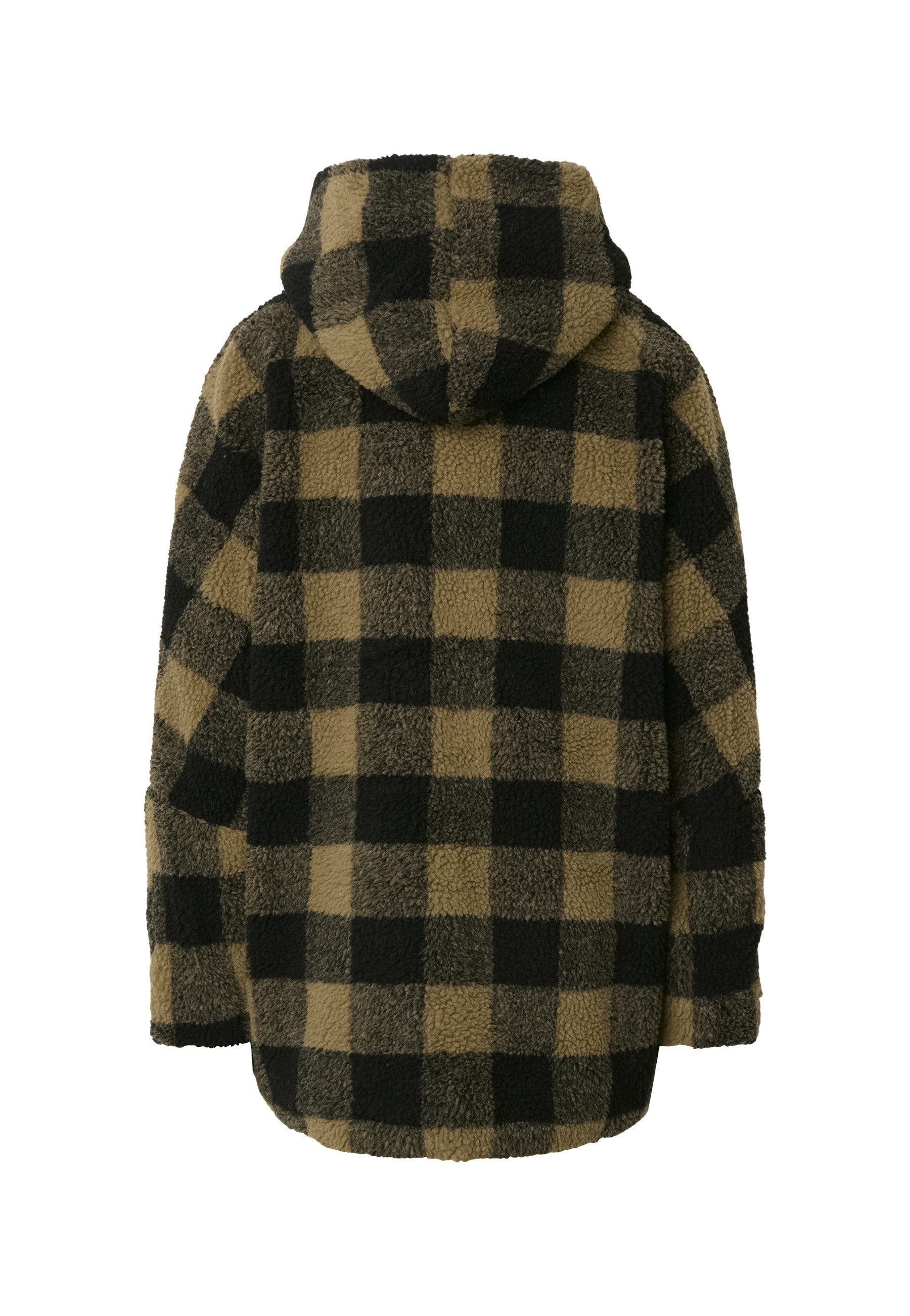 URBAN CLASSICS Winterjacke Urban Classics Damen Ladies Hooded Oversized Check Sherpa Jacket (1-St)