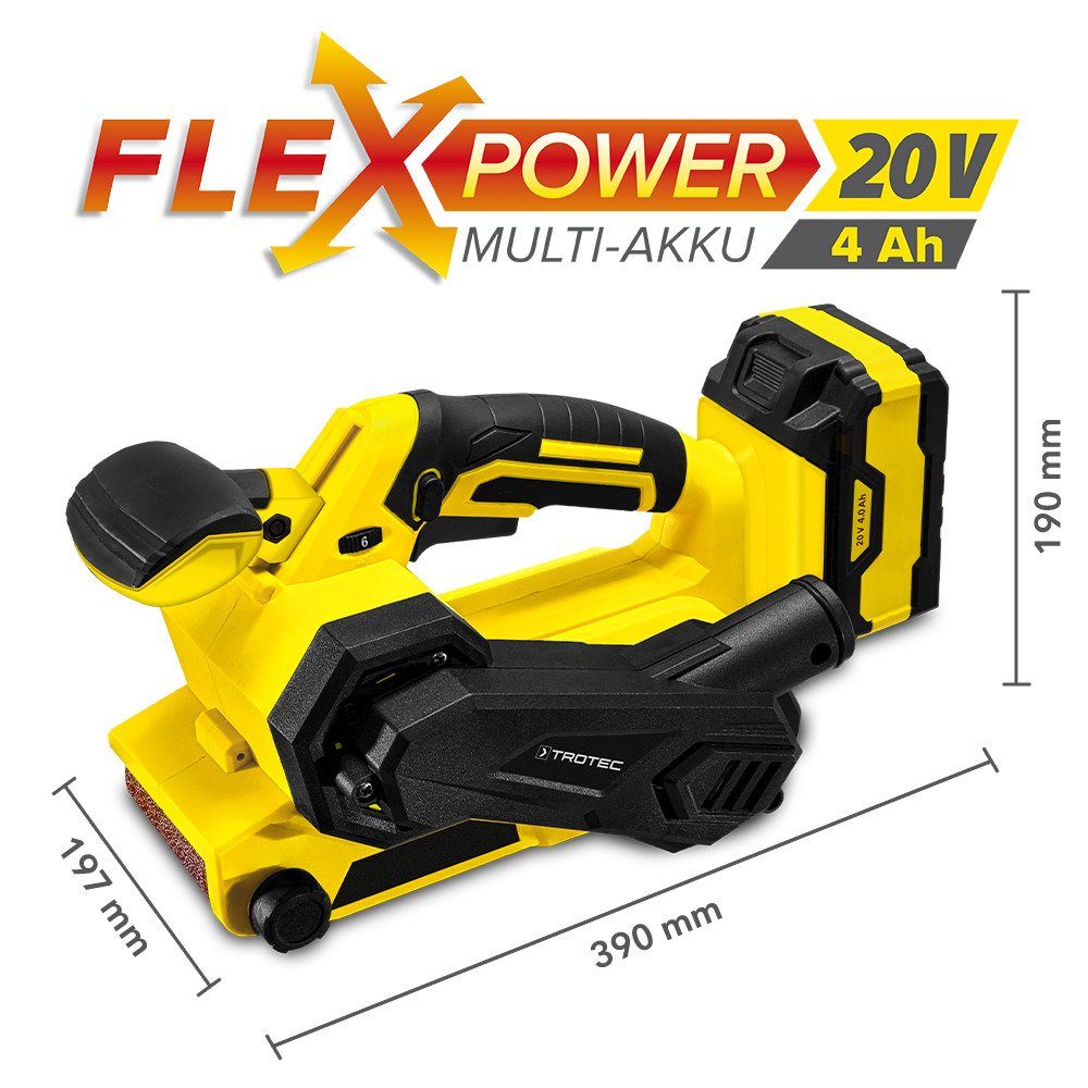 TROTEC Akku-Bandschleifer PBSS 10-20V, Für handelsübliche Schleifbänder (76 x 457mm)