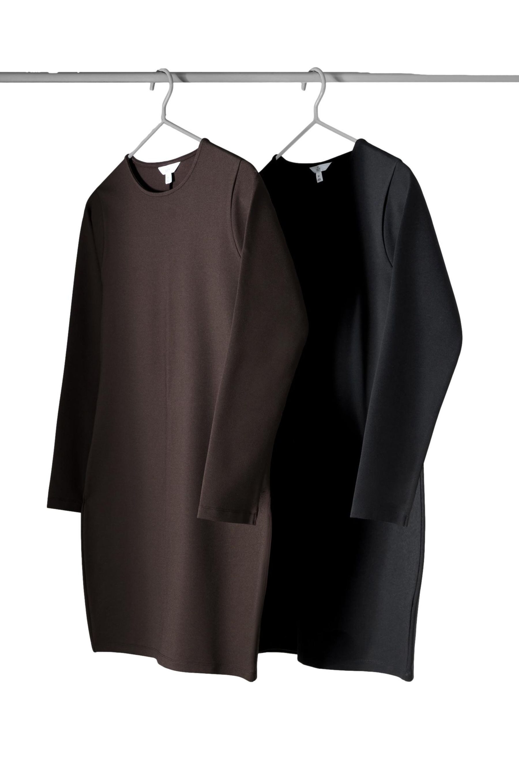 The Set Jerseykleid The Set langärmeliges Ponte-Kleid, 2er-Pack (2-tlg)
