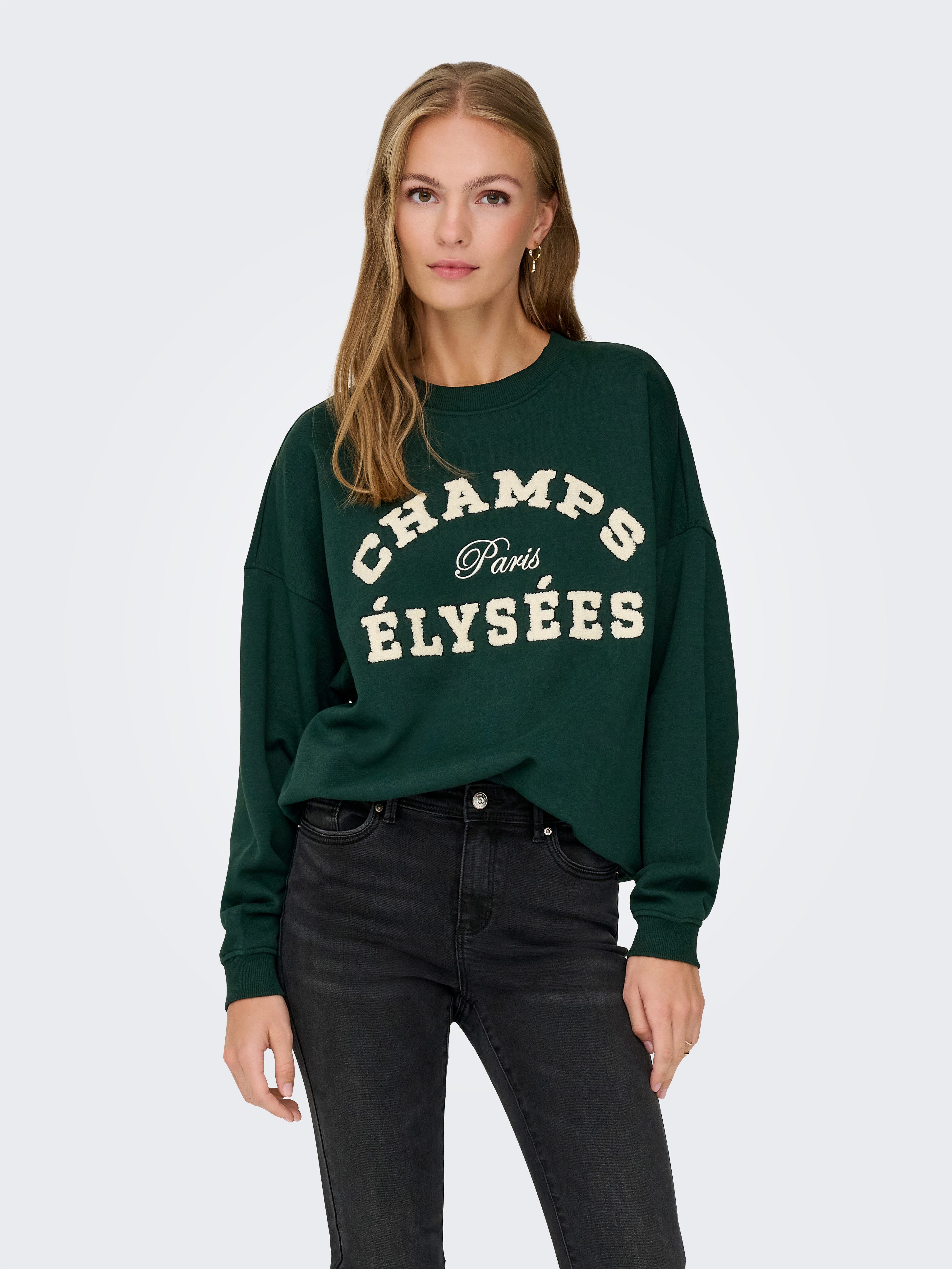 JDY Sweatshirt JDYMESA L/S O-NECK EMB SWEAT JRS NOOS Baumwollmischung, regular fit