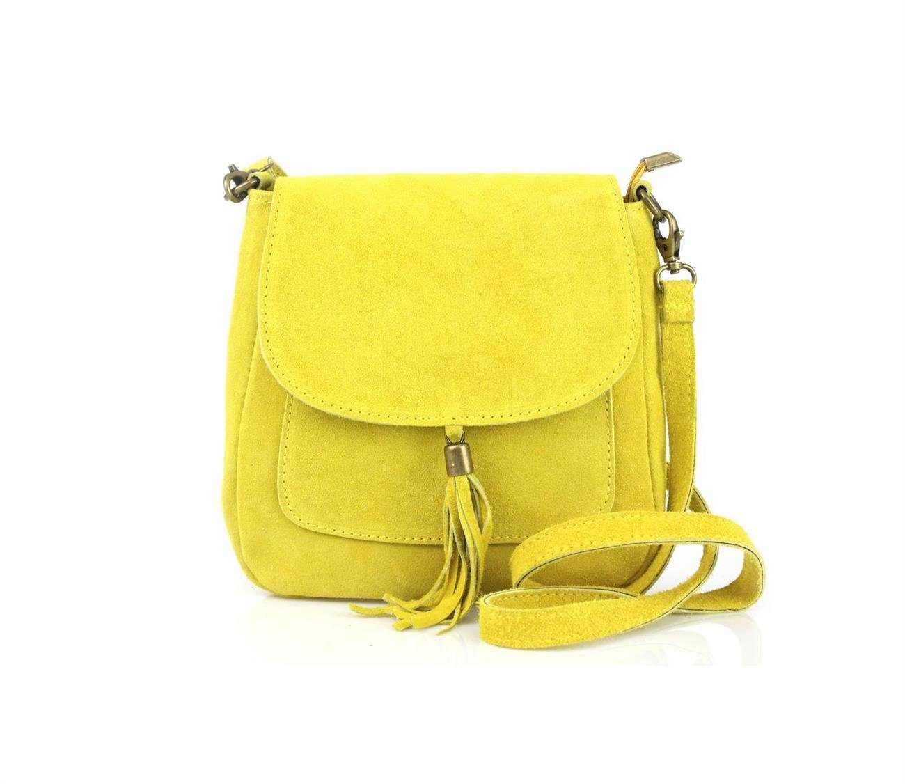 Schultertasche Made in Italy Damen Leder Tasche CrossOver