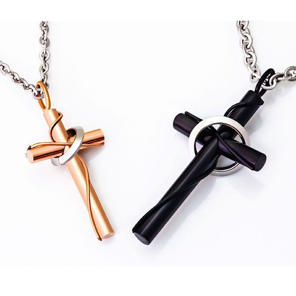 Kim Johanson Schmuckset Kreuz, für verliebte, Partnerschmuck: 2 Ketten mit günstig online kaufen