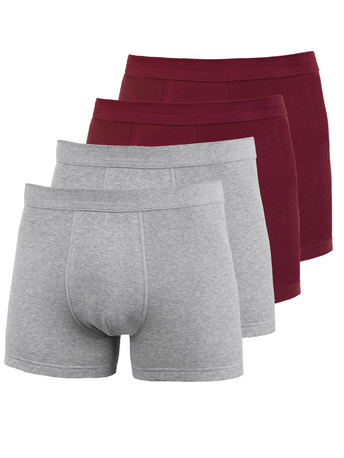 (Spar-Set, Sparpack rubin 4-St) Pants Cotton Herren KUMPF Bio - 4er Pants steingrau-melange Retro