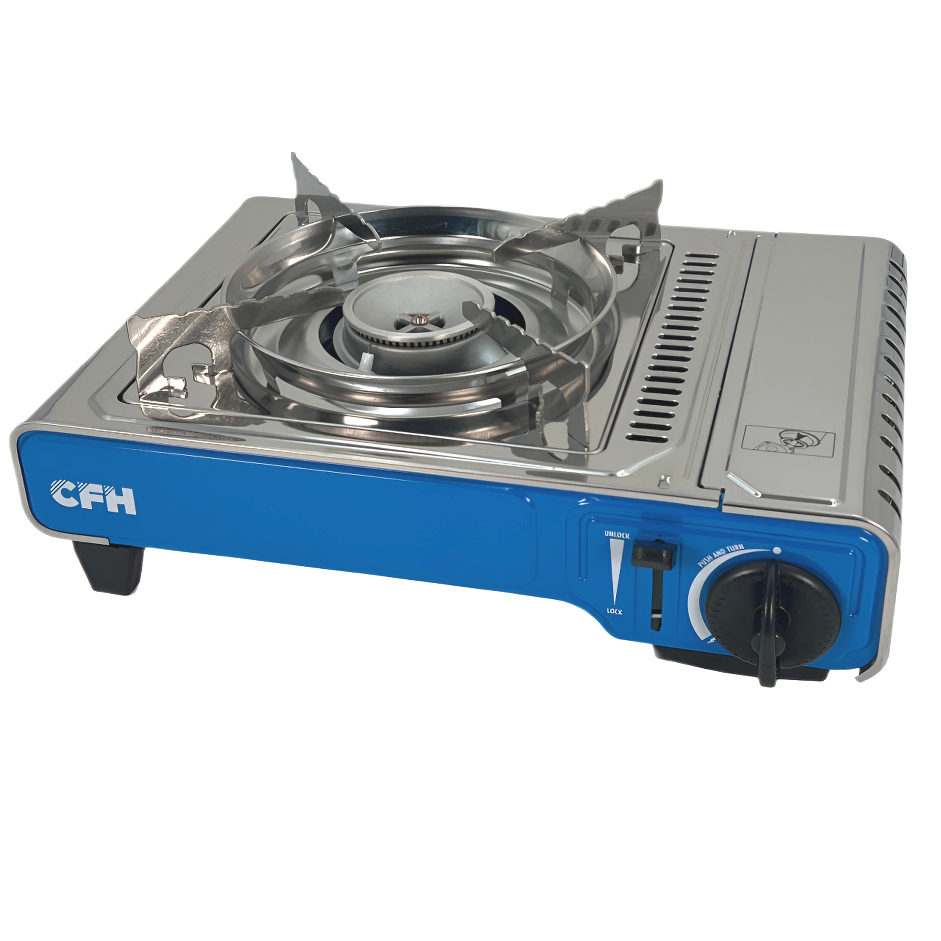 Uzman Gaskocher Camping-Gaskocher Einflammig inkl. Transportkoffer CFH GK423, kompakte Bauweise