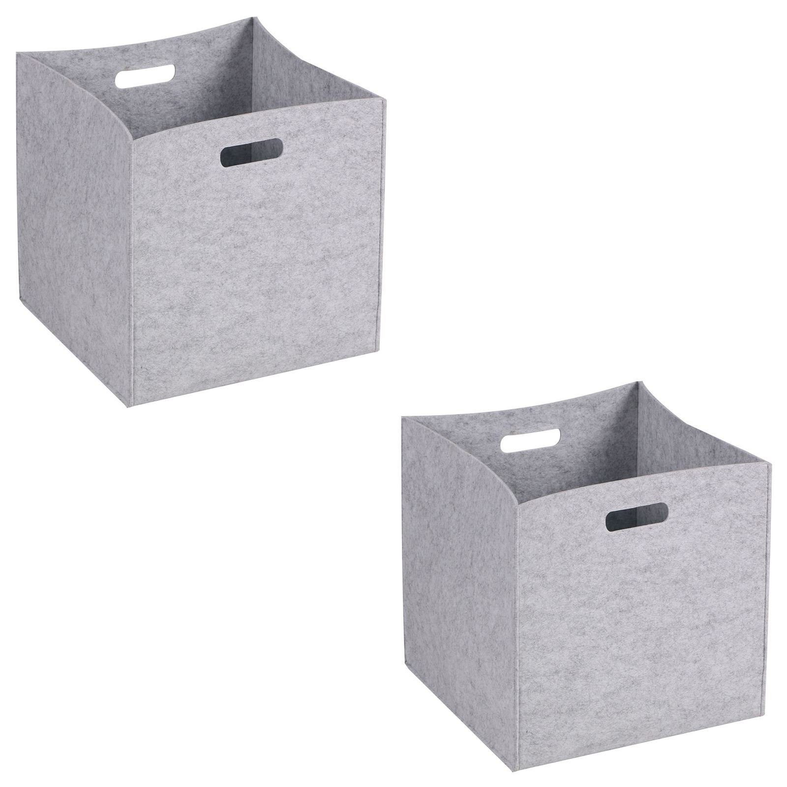 IDIMEX Aufbewahrungsbox FELT (Set), Stoff Aufbewahrungsbox aus Filz, Regalkorb im 2er Set, 32x32cm grau