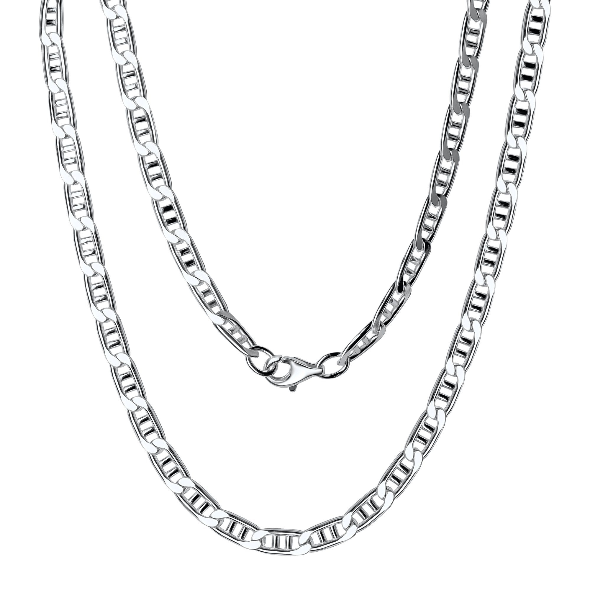Vivance Collierkettchen 925/- Sterling Silber weiß Doppel-Stegpanzerkette 50 cm | Silberketten
