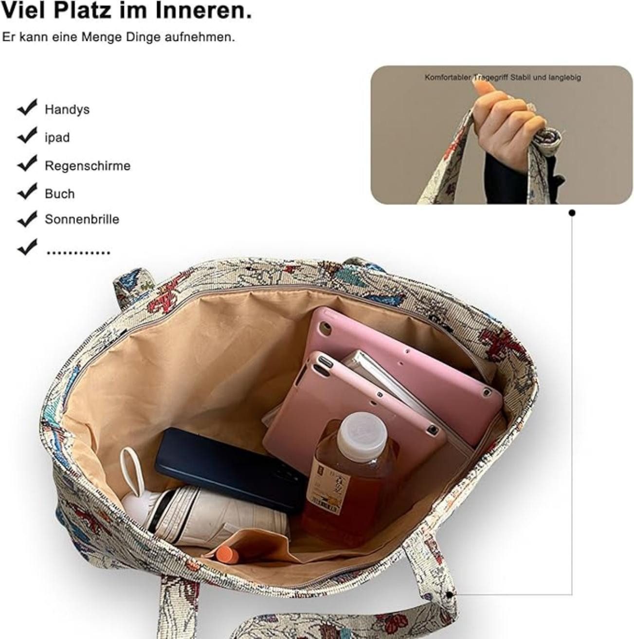 Coonoor Schultertasche Handtasche Damen Hohes Volumen Umhängetasche günstig online kaufen