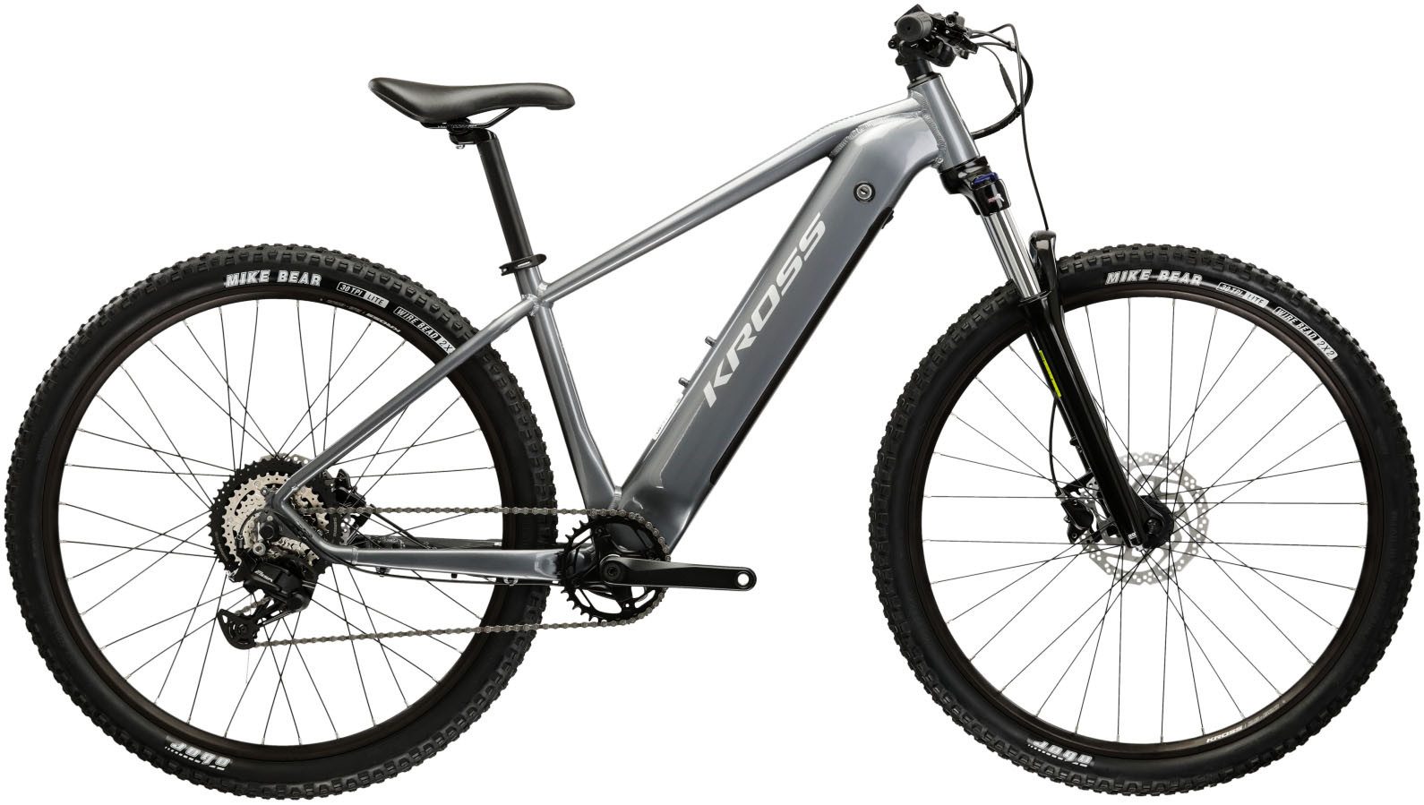 Kross E-Bike Mountainbike KROSS E-MTB Hexagon Boost 1.0 522 29 Zoll grau, 8 Gang Shimano ESSA U2000 Schaltwerk, Kettenschaltung, Heckmotor, 522 Wh, Pedelec, Elektrofahrrad für Damen und Herren, MTB
