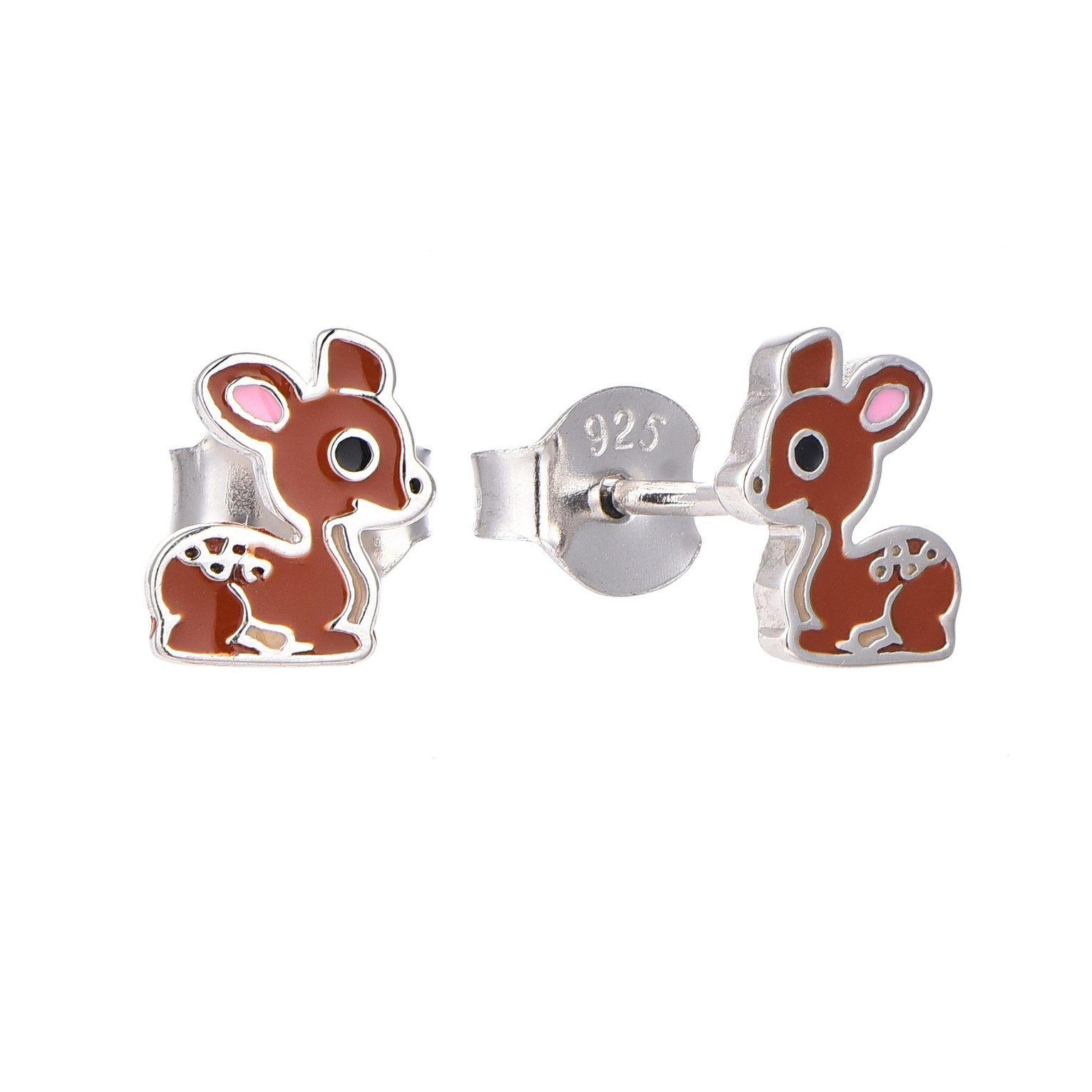 PAVELS Paar Ohrstecker Reh, Tierisch süße Ohrstecker mit Rehmotiv für Kinder