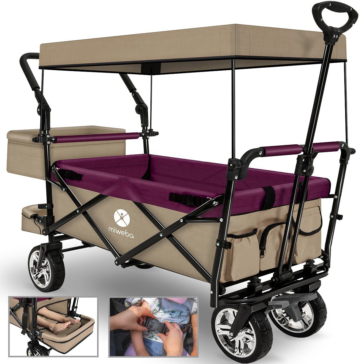 miweba Тележки faltbar Transportkarre Handwagen Тележки MB-20 (Bollerwagen klappbar, Kinderwagen, Handwagen, Тележки, 1-tlg., faltbarer Тележки, Тележки für Kinder), faltbarer Тележки, Handwagen, Тележки