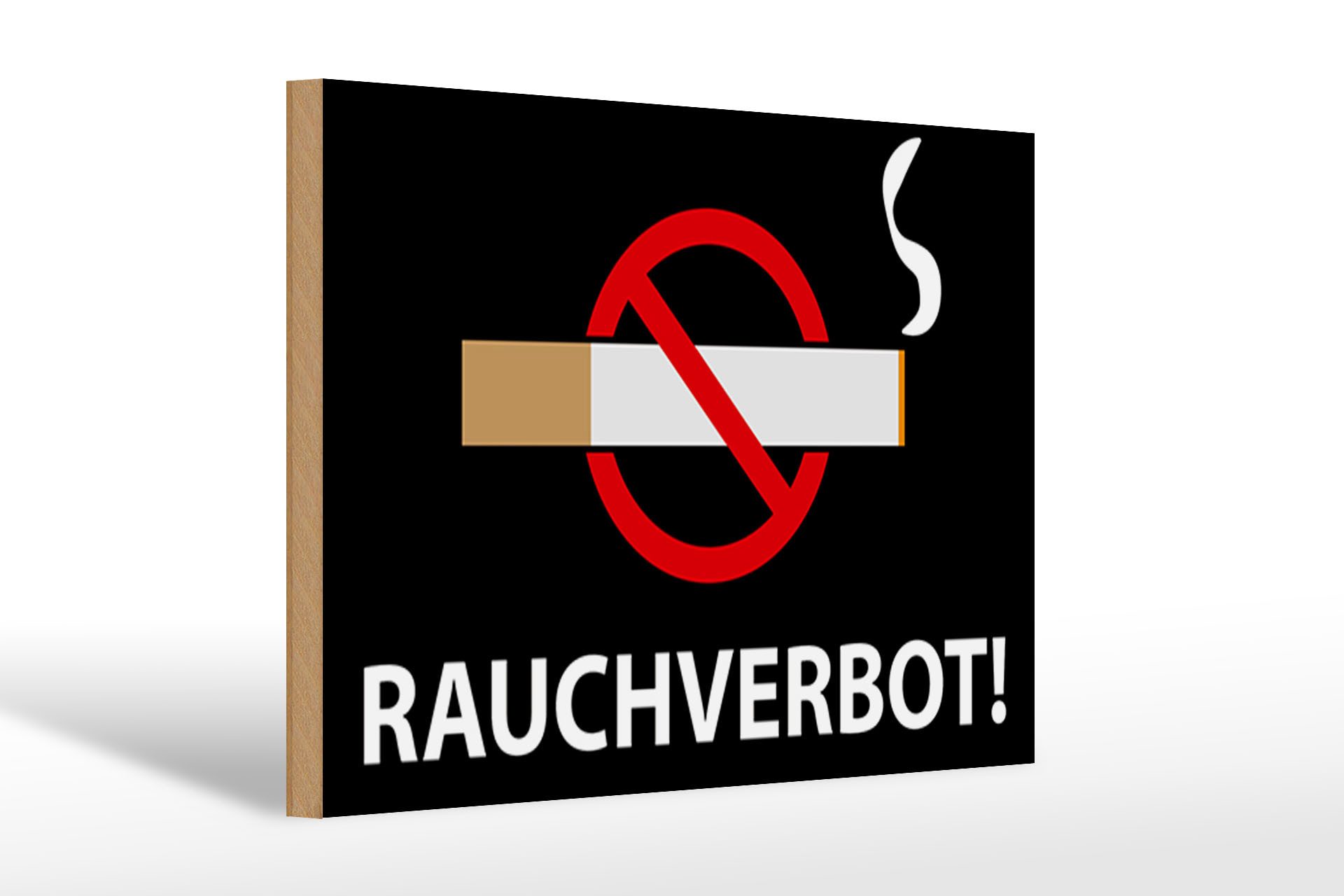 Holzbild Hinweis 30x20cm Rauchverbot