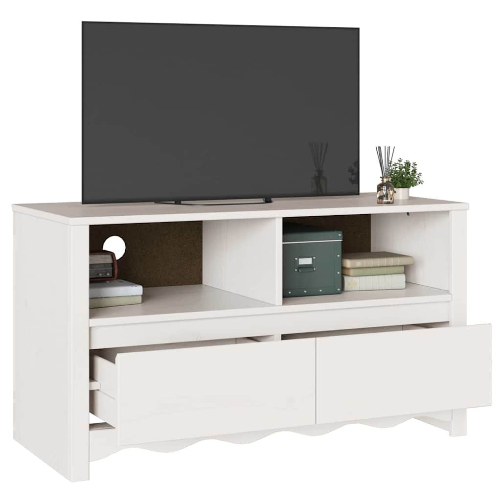 vidaXL TV-Schrank TV-Schränk Drammen Weiß 99 x 43 x 55 cm Massivholz Kiefer (1-St)