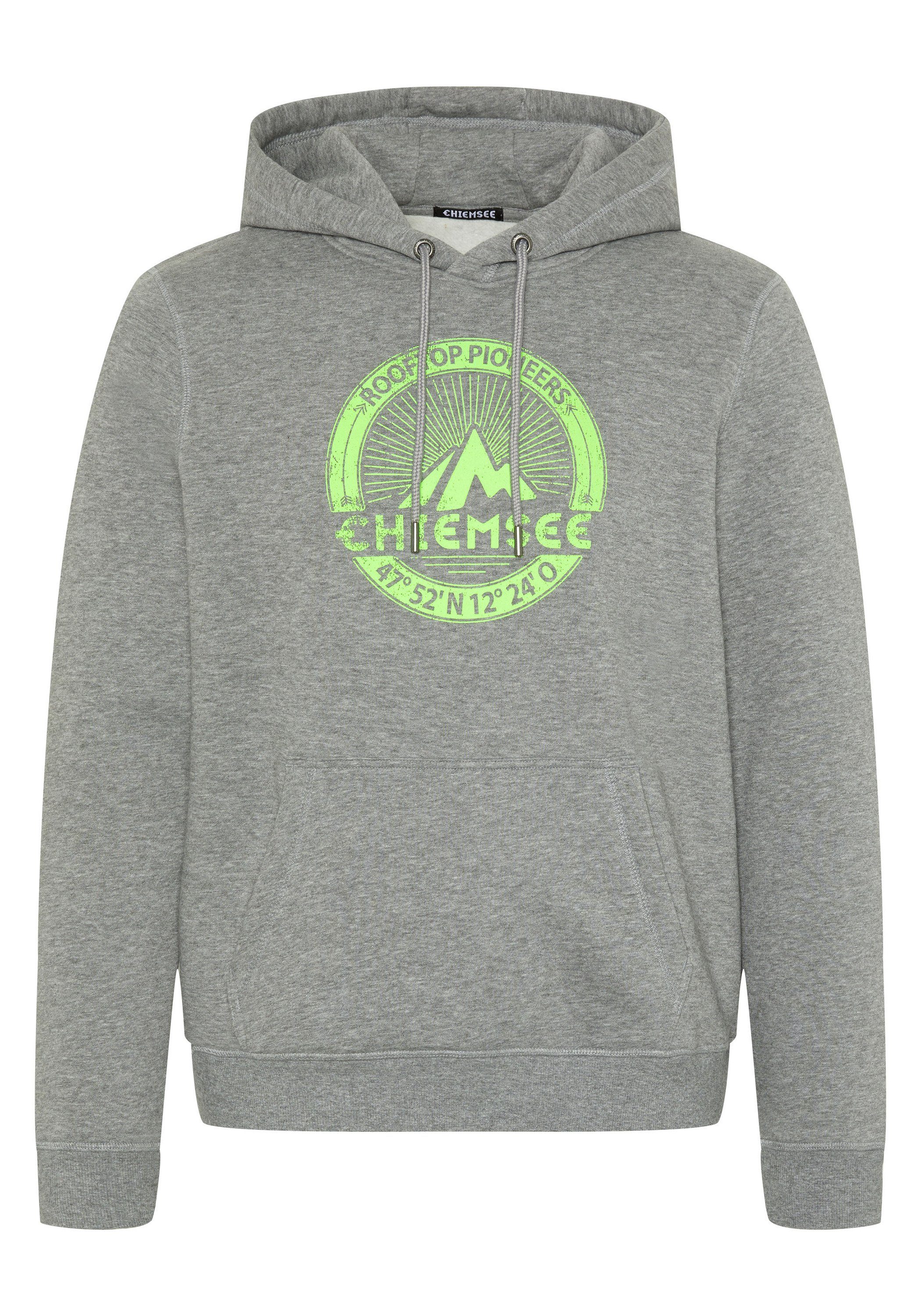 mit Hoodie 1 Chiemsee Melange Gray Kapuzensweatshirt 17-4402M Neutral Label-Mountain-Motiv