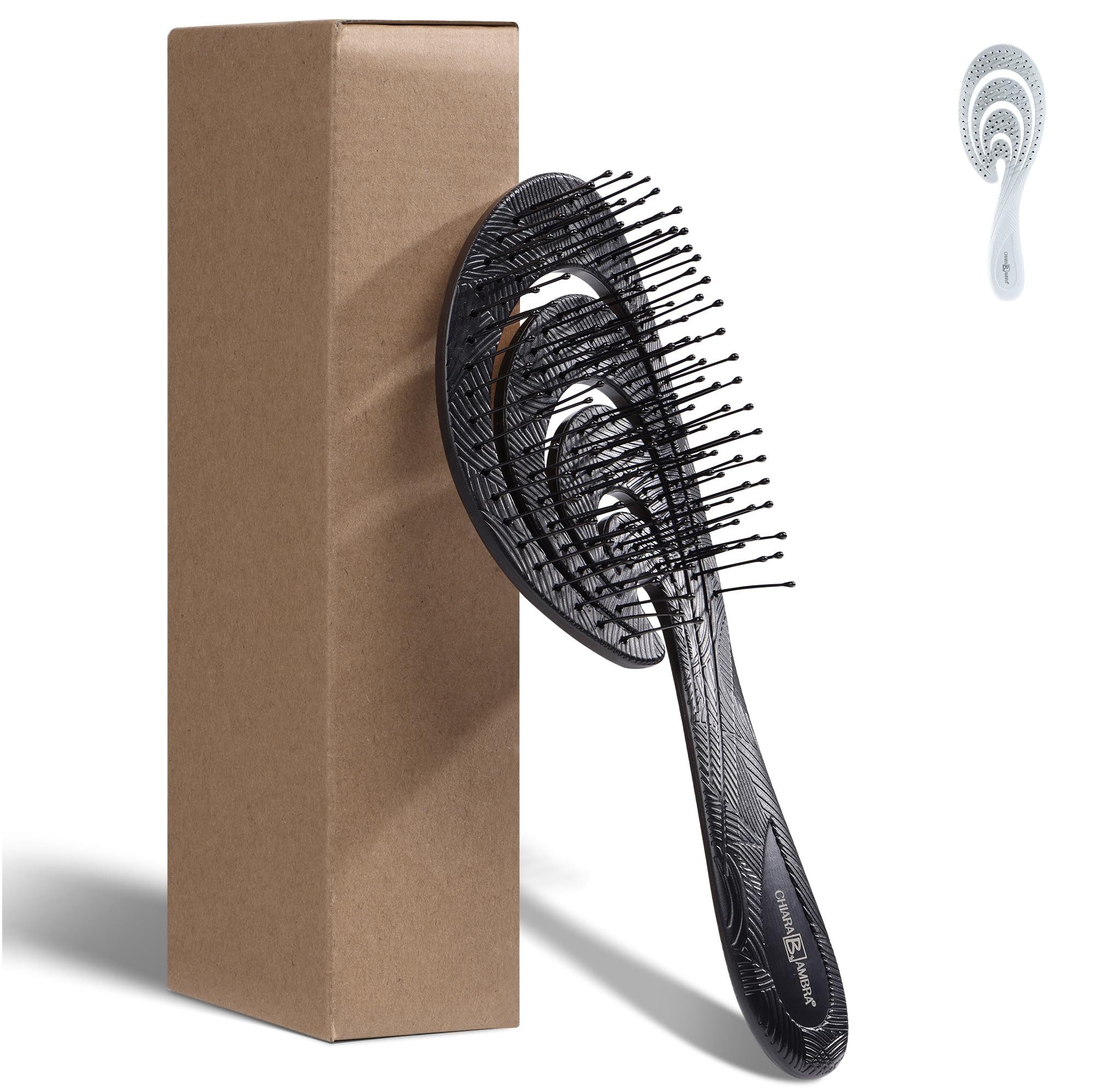 CHIARA AMBRA Haarbürste Haarbürste ohne Ziepen Bürste für glatte Haare und Locken Hair Brush, 1-tlg., Entwirrbürste für Damen Mädchen Kinder Haar Bürste für Männer