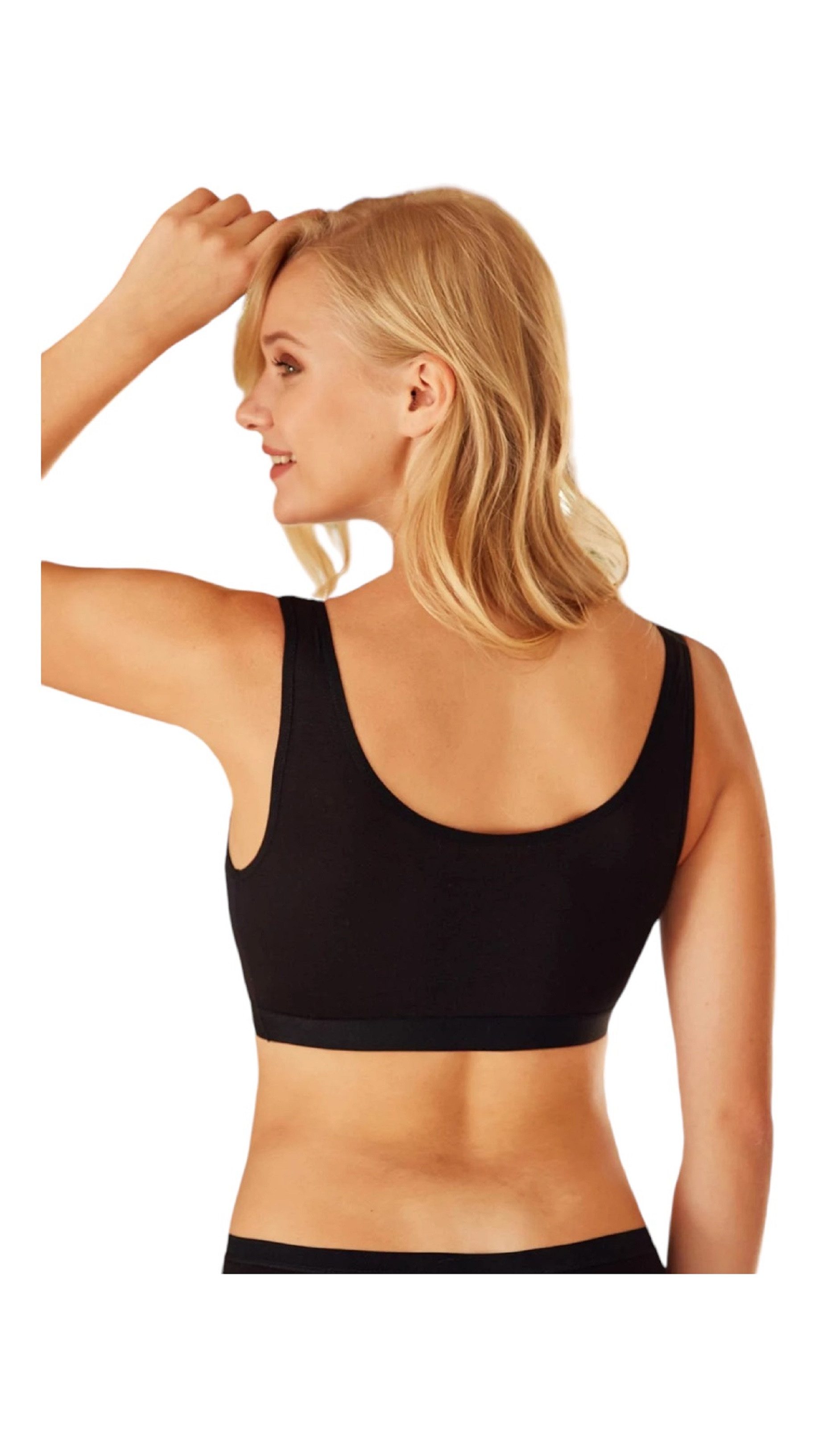 DDOnlineShop Sport-BH Sports Bra Bustier BH Damen Schwarz Weiß A-2643 (Spar-Set, 2-tlg., 2 Stück) superweich und ultraleicht, Premium Qualität