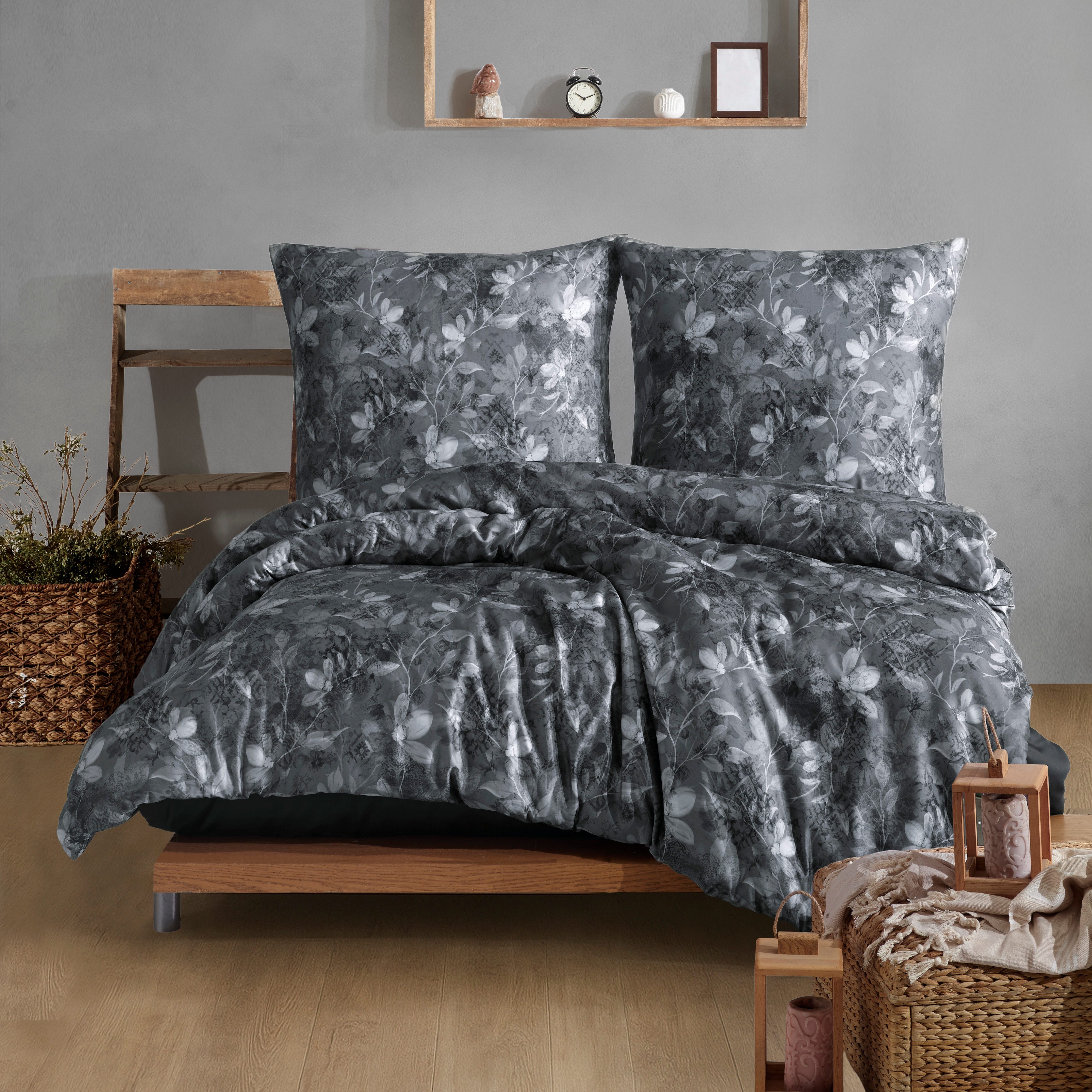 Nordqueen Bettwäsche Nordqueen Satin Gestreift Bettwäsche, günstig online kaufen