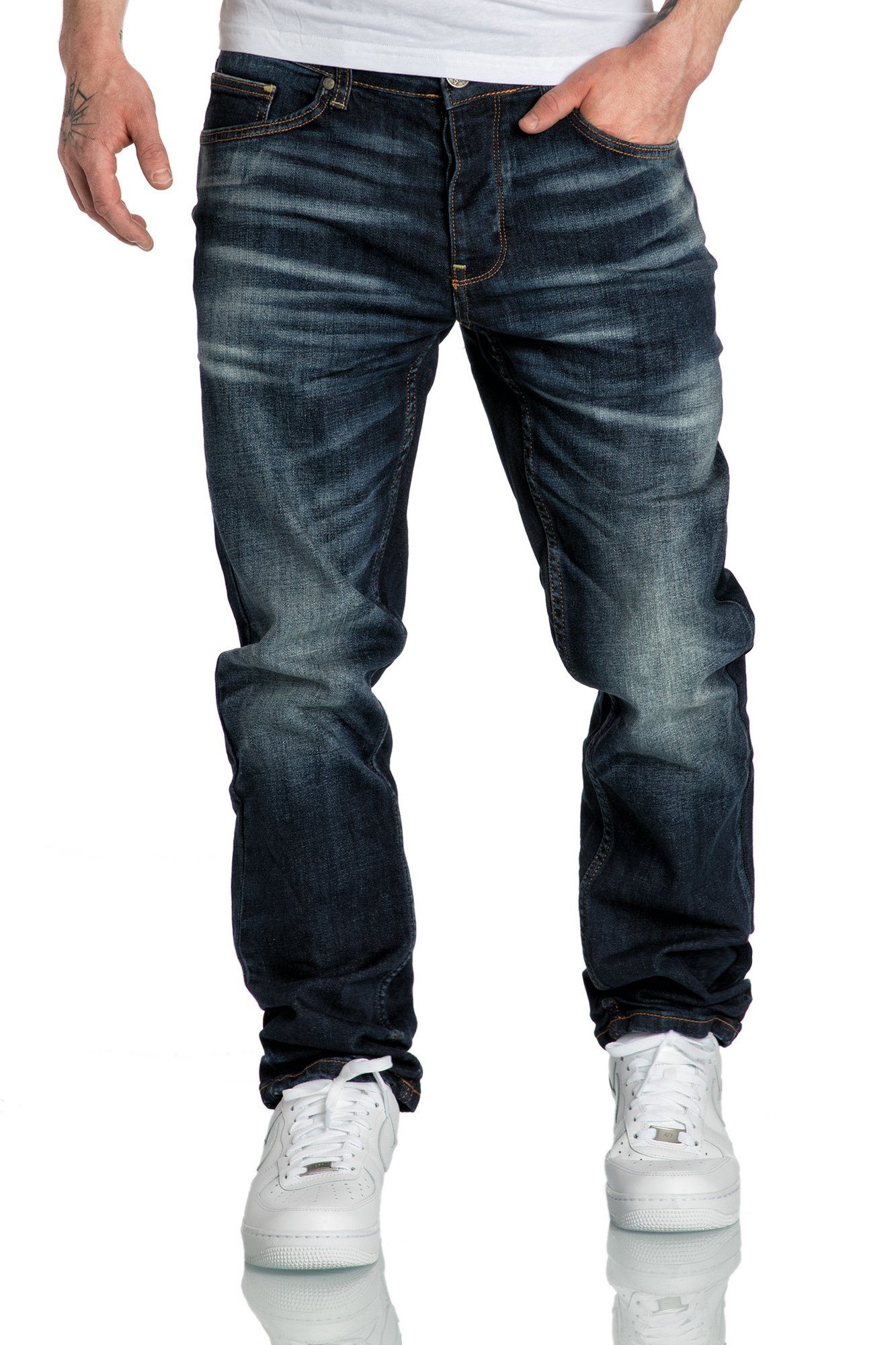 Amaci&Sons Straight-Jeans KANSAS Regular Fit Destroyed günstig online kaufen