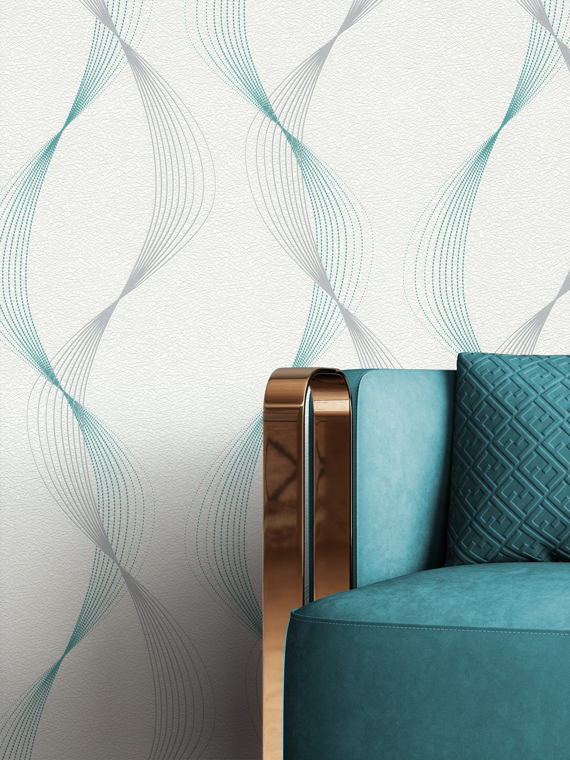 Newroom Vliestapete Ladi Tapete Mustertapete Wellen,Linien,Struktur, Streifentapete