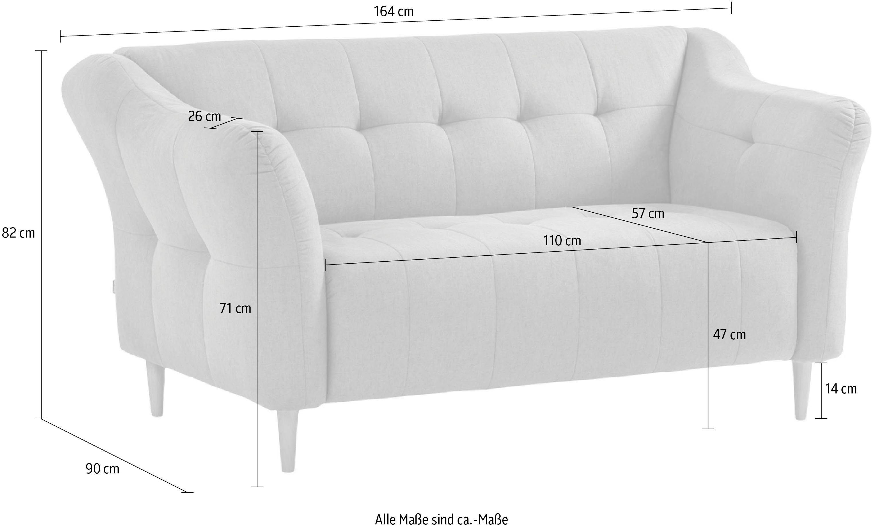 frei 2-Sitzer - mit Soraya, sofa im Holzfüßen, exxpo stellbar Raum fashion