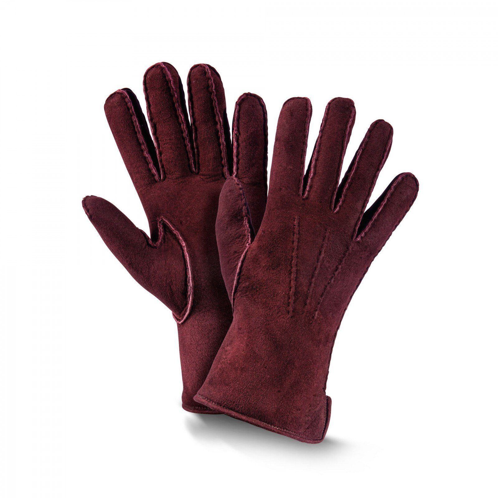 Fellhof Lederhandschuhe Fingerhandschuhe Leder-Handschuh 6,5-8 bordeaux Premium Damen | Handschuhe