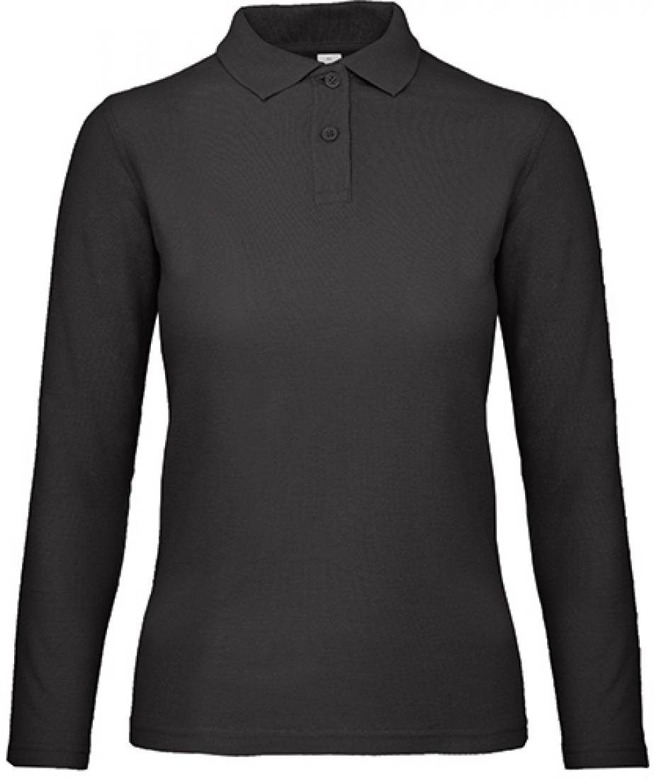 B&C Langarm-Poloshirt Damen Long Sleeve Polo ID.001 / 100 % Baumwollpiqué günstig online kaufen