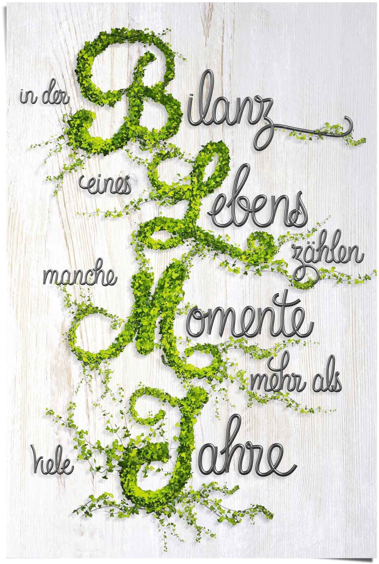 Reinders! Poster Bilanz des Lebens Spruch, (1 St)